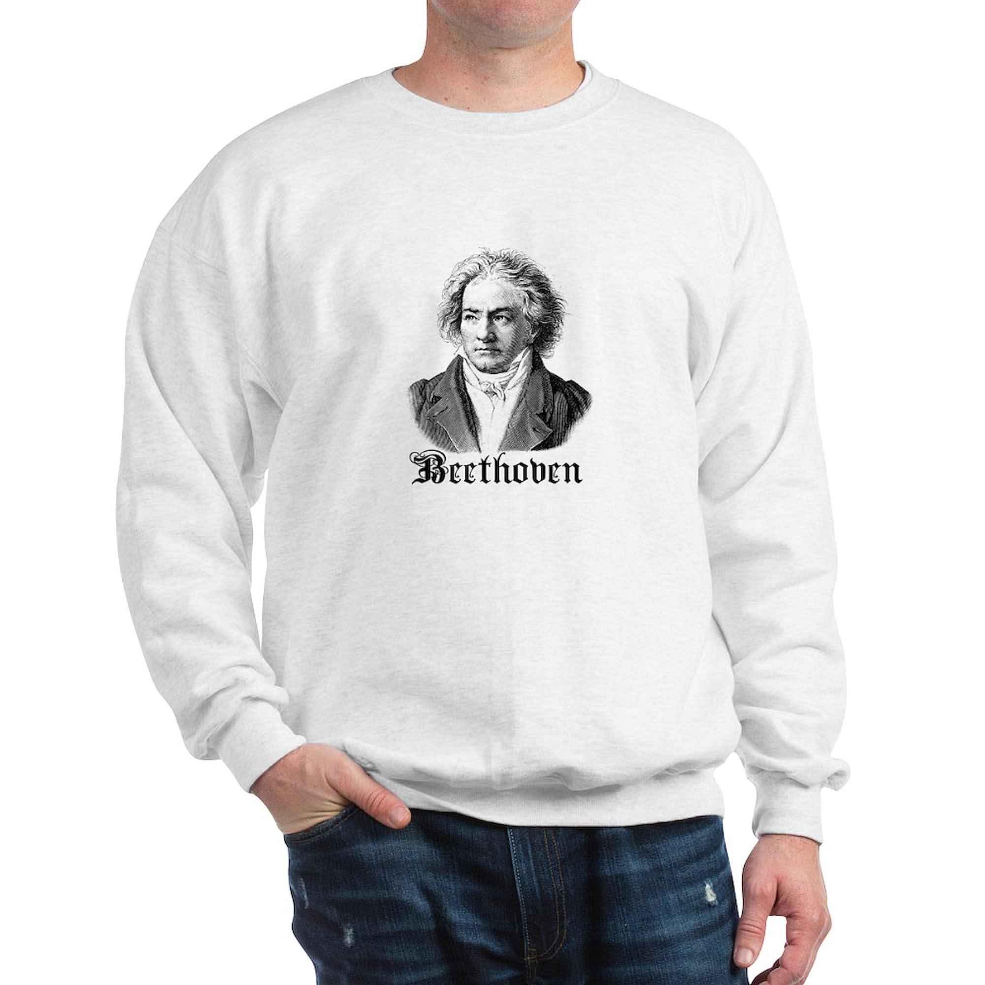 Beethoven Vintage Music Composer Graphic Hoodie - Lightweight Pullover Sweatshirt for Men & Women | Classic Crew Neck Casual Wear | Perfect Gift for Musicians & Classical Music Lovers | Great for Concerts, Music Festivals, Orchestra Performances | Ideal for Streetwear, Daily Wear & Music Inspiration