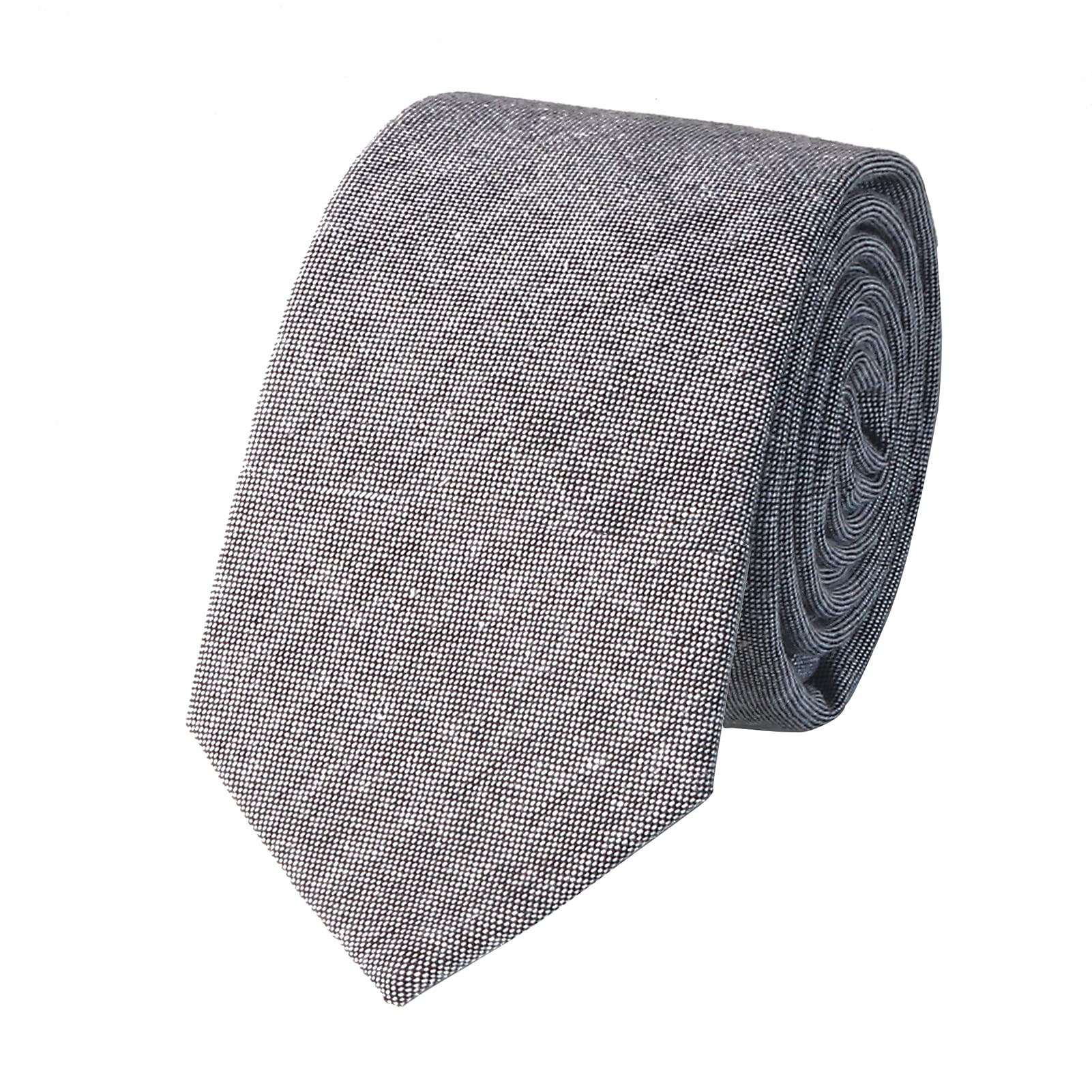 HOULIFE Men's Skinny Ties - Solid Color & Cotton Stripe Slim Neckties for Wedding, Business, Party | Formal & Casual Wear Accessories for Groomsmen, Professionals and Fashion Enthusiasts