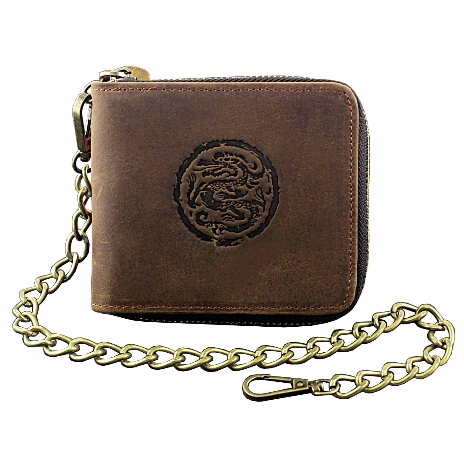 Men's Genuine Leather Cowboy Wallet with Chain - RFID Blocking Bifold Credit Card Holder & Coin Purse for Western Style (Perfect for Rodeo, Country Music Festivals & Everyday Use)