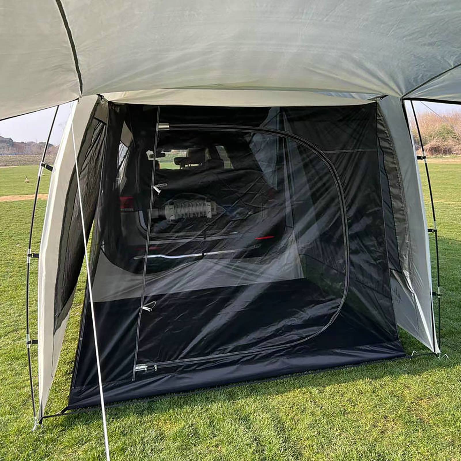 BommFu SUV Family Camping Tent with Tailgate Awning - 5-6 Person Car Tent for SUV, MPV, Hatchback, Minivan, Sedan | Perfect for Outdoor Adventures, Road Trips & Tailgating Parties