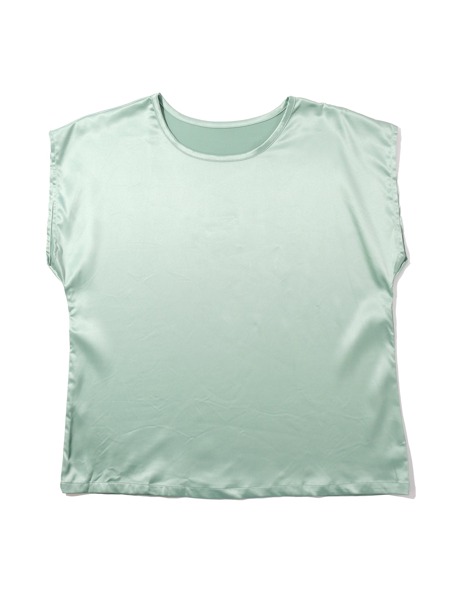 Satin Sleep Cap Sleeve Tee - Soft & Comfortable Women's Pajama Top for Nightwear, Lounge & Relaxation at Home