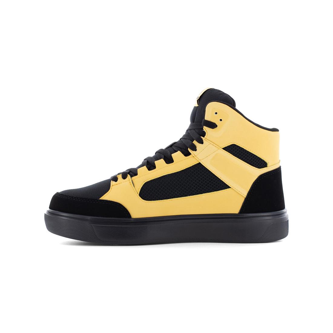 Evolve Composite Toe Met Guard High Top Work Boots for Men - Black/Yellow Safety Shoes - OSHA Compliant for Construction, Warehouse & Industrial Work