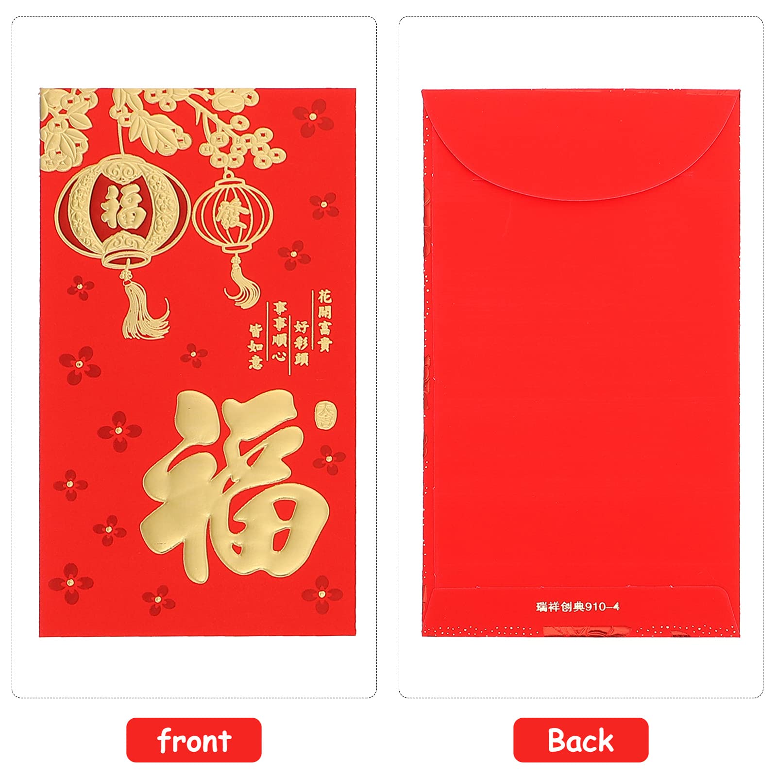PRETYZOOM 30pcs Chinese Red Envelopes - Hong Bao Lucky Money Pockets for Chinese New Year, Weddings, Birthdays & Gifts | Traditional Cartoon Design Li Xi Paper Envelopes