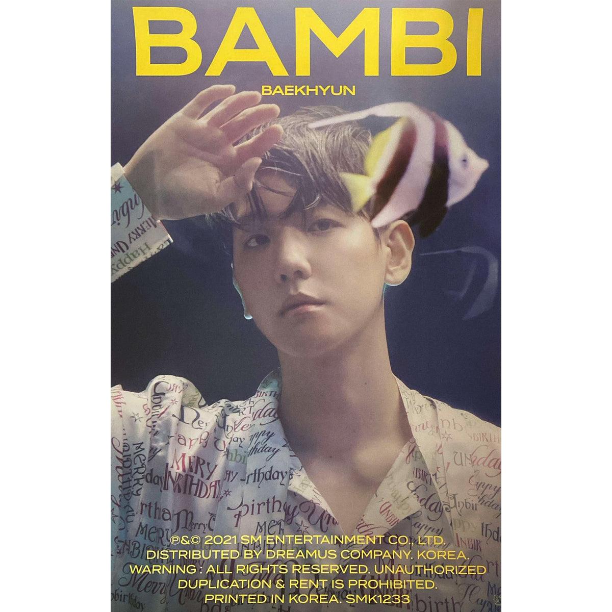 BAEKHYUN 3rd Mini Album 'BAMBI' Poster - Exclusive K-POP Collectible for Fans, Room Decor & Gift Idea