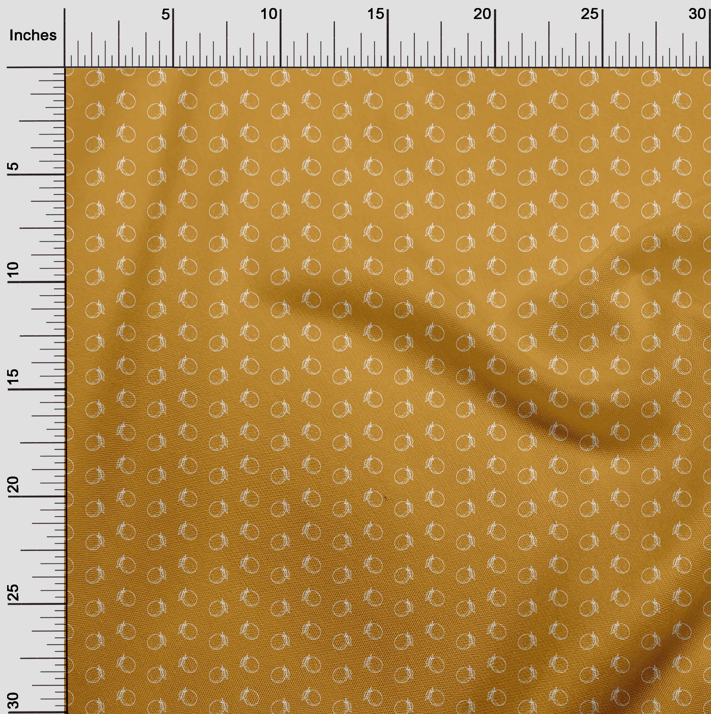 oneOone Polyester Spandex Mustard Yellow & Orange Print Fabric - 56 Inch Wide for DIY Clothing, Quilting, Dresses, Curtains & Home Decor Projects | Soft Stretch Material by the Yard