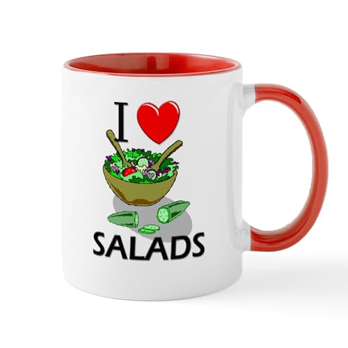White/Red Inside - I Love Salads Mug