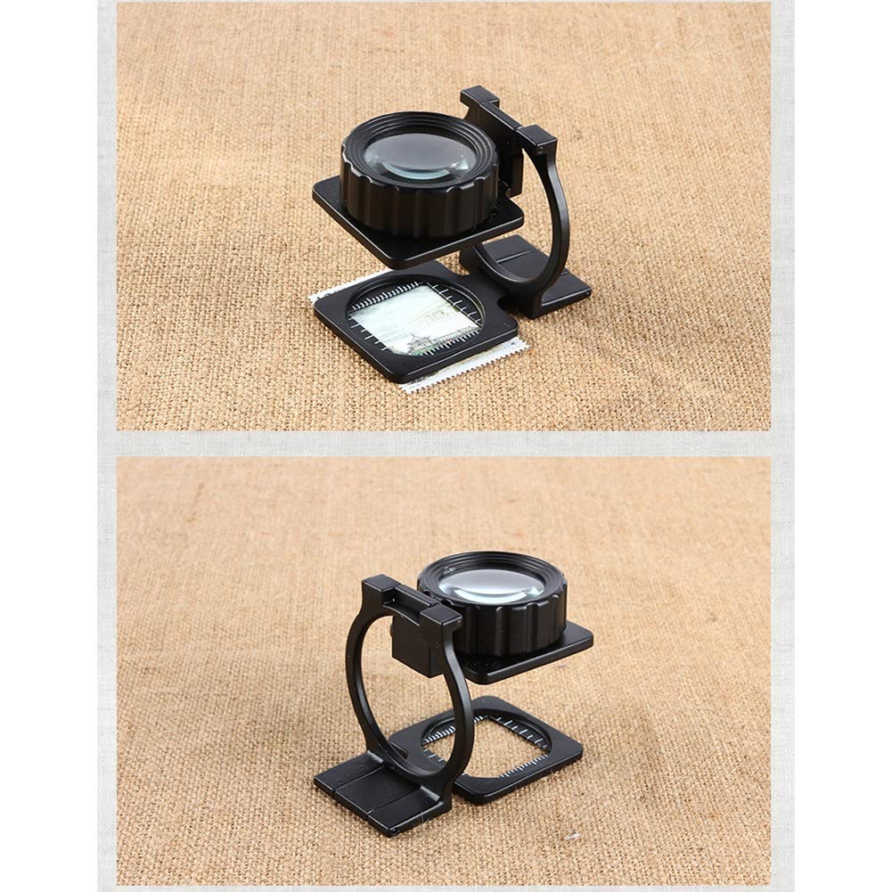 20X HD Optical Glass Magnifier - Full Metal Frame Folding Reading Magnifying Glass for Books, Photos, Stamps & Jewelry Inspection - High Definition Lens for Seniors & Hobbyists