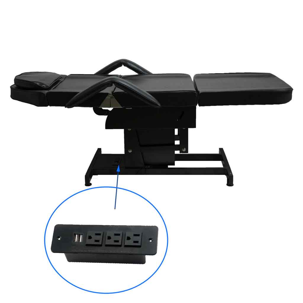 Professional Fully Electric Tattoo Bed with Built-in Power Strip - Adjustable Tattoo Chair for Artists & Studios - Perfect for Tattoo Parlors, Body Art Sessions & Permanent Makeup