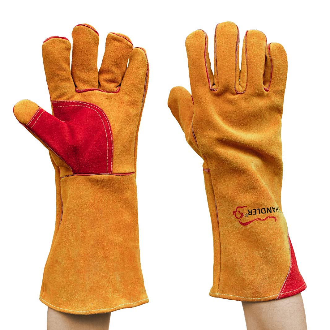 Heat Resistant Prime Welding Gloves with Kevlar Thread - 16 Inch Reinforced Thumb & Palm for MIG/TIG Welding, Oven, Grill, BBQ, Fireplace - Durable Protection for Metalworking, Cooking & Outdoor Use (10 Pairs/20 Gloves)
