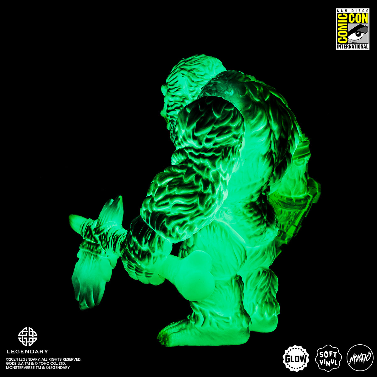 Godzilla vs Kong: The New Empire Kong Soft Vinyl Collectible Figure - Cherry Blossom Glow in The Dark Edition - Perfect for Movie Fans, Anime Collectors & Home Decor Display