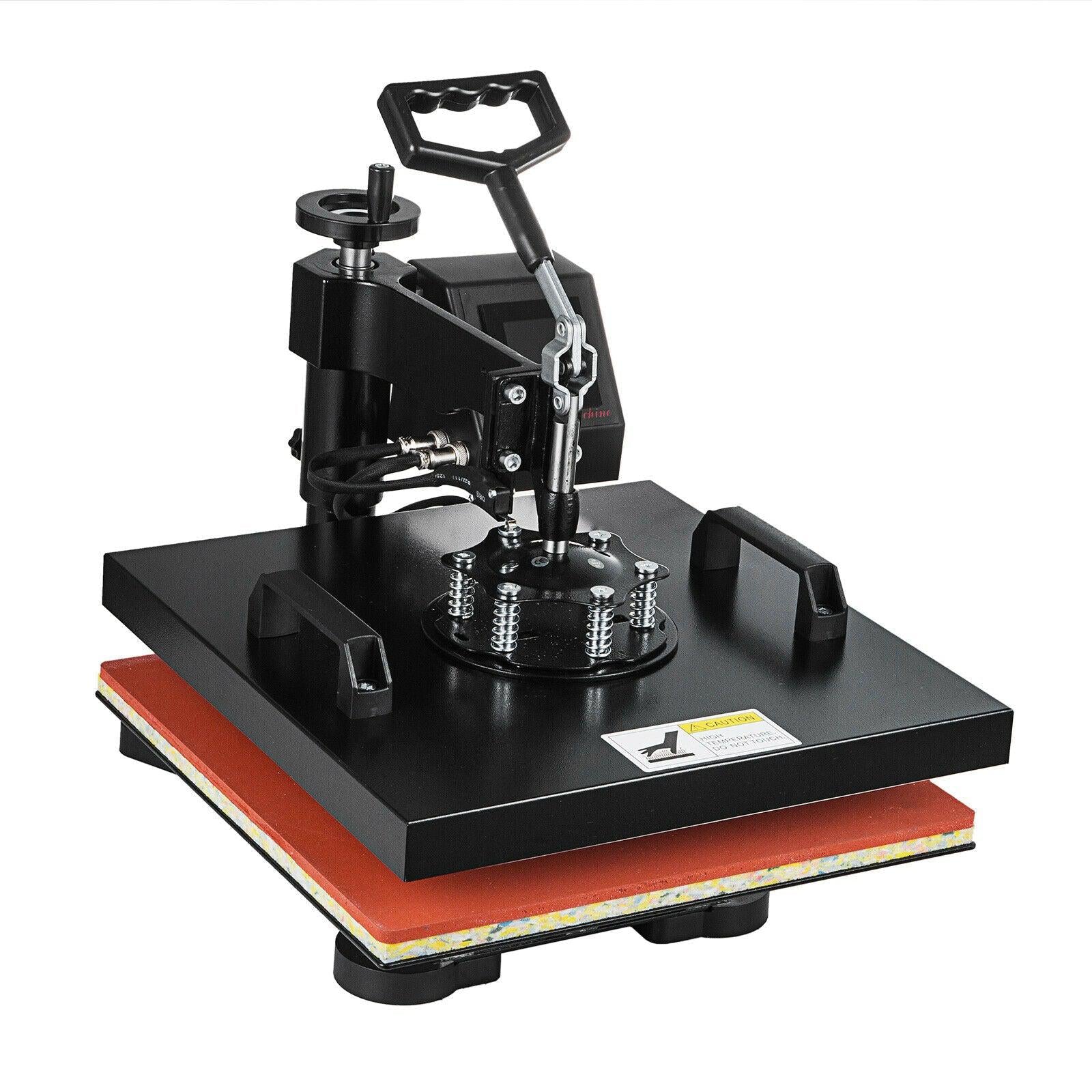 2-in-1 Combo 15x15 T-Shirt & Hat Heat Press Transfer Printing Machine with Swing Away Design - Perfect for DIY Custom Apparel, Sublimation, and Small Business Printing