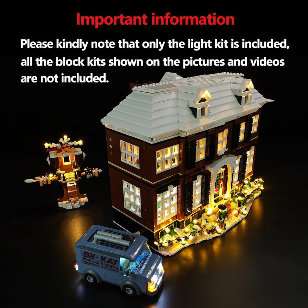 Kyglaring LED Lighting Kit for LEGO 21330 Home Alone Building Set - Compatible with RC Sound Version | DIY Light Up Display for LEGO Models & Holiday Decorations