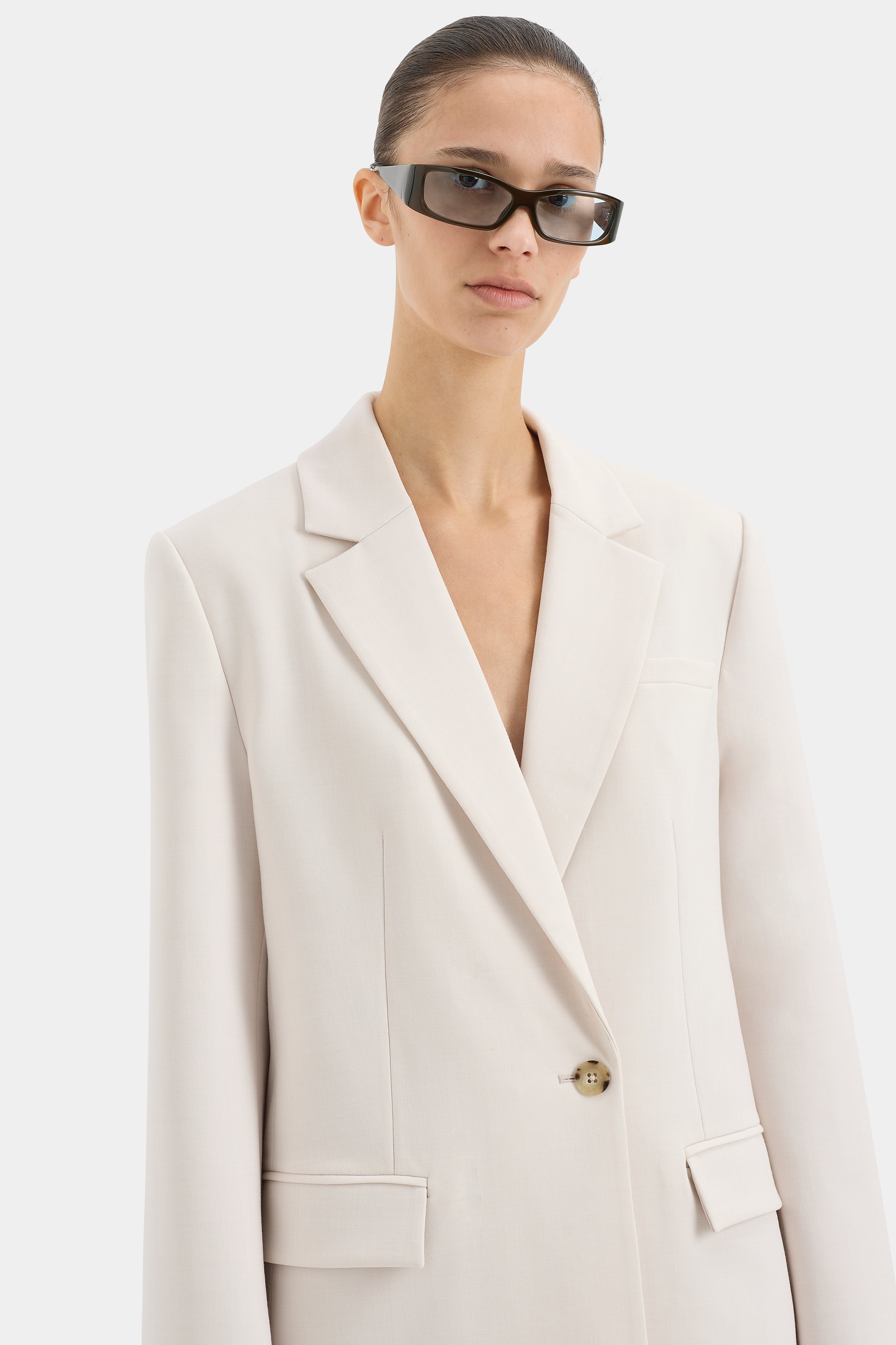 Laredo Blazer Light Ecru - Women's Casual Lightweight Blazer for Office, Business, and Everyday Wear