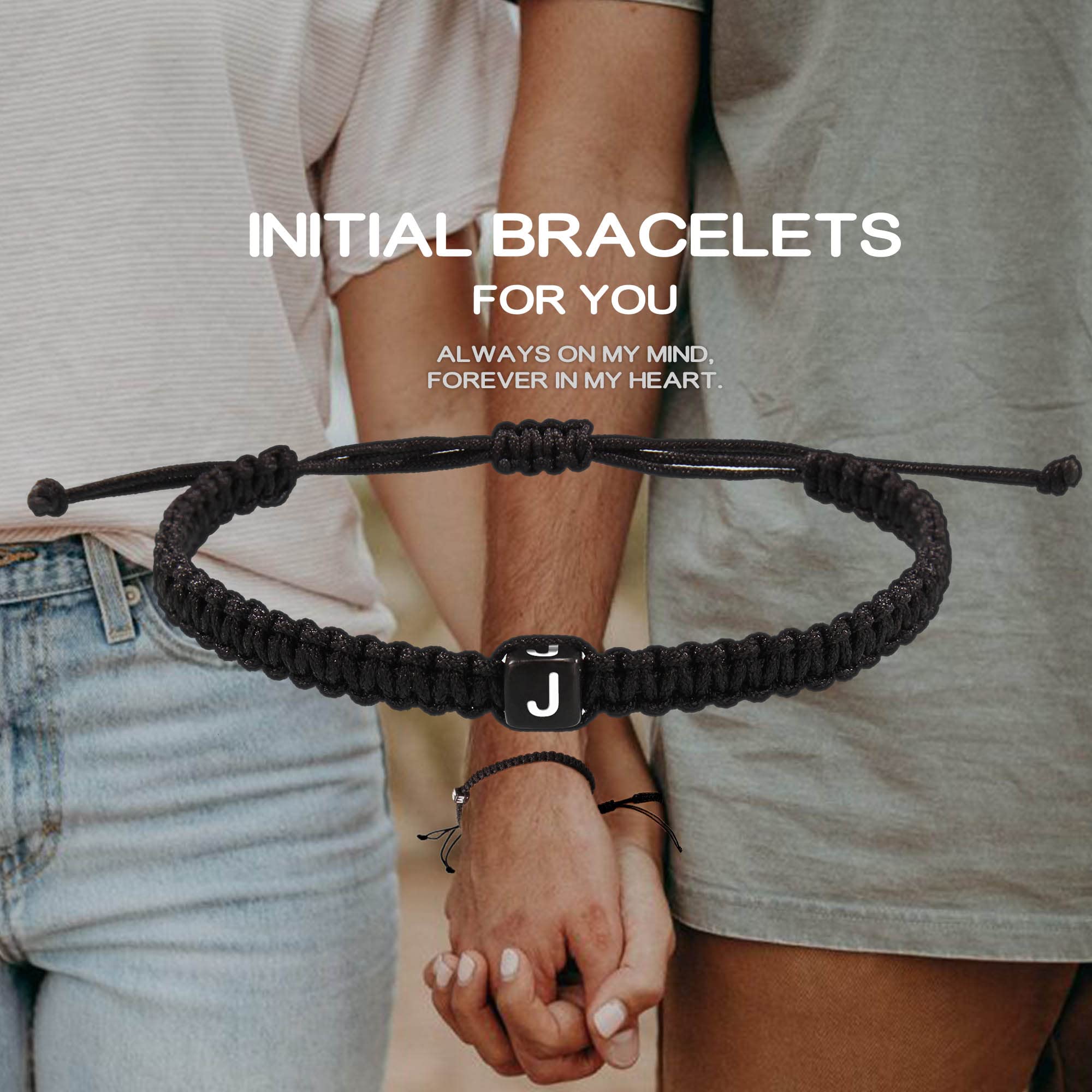Personalized Initial Bracelets for Women & Teen Girls - Adjustable Woven Rope Braided Charm Jewelry with 26 Capital Letters A-Z | Perfect Mother's Day Gift, Birthday Present for Mom, Graduation Gift for Her, Wife or Girlfriend | Ideal for Everyday Wear, Special Occasions & Fashion Accessories