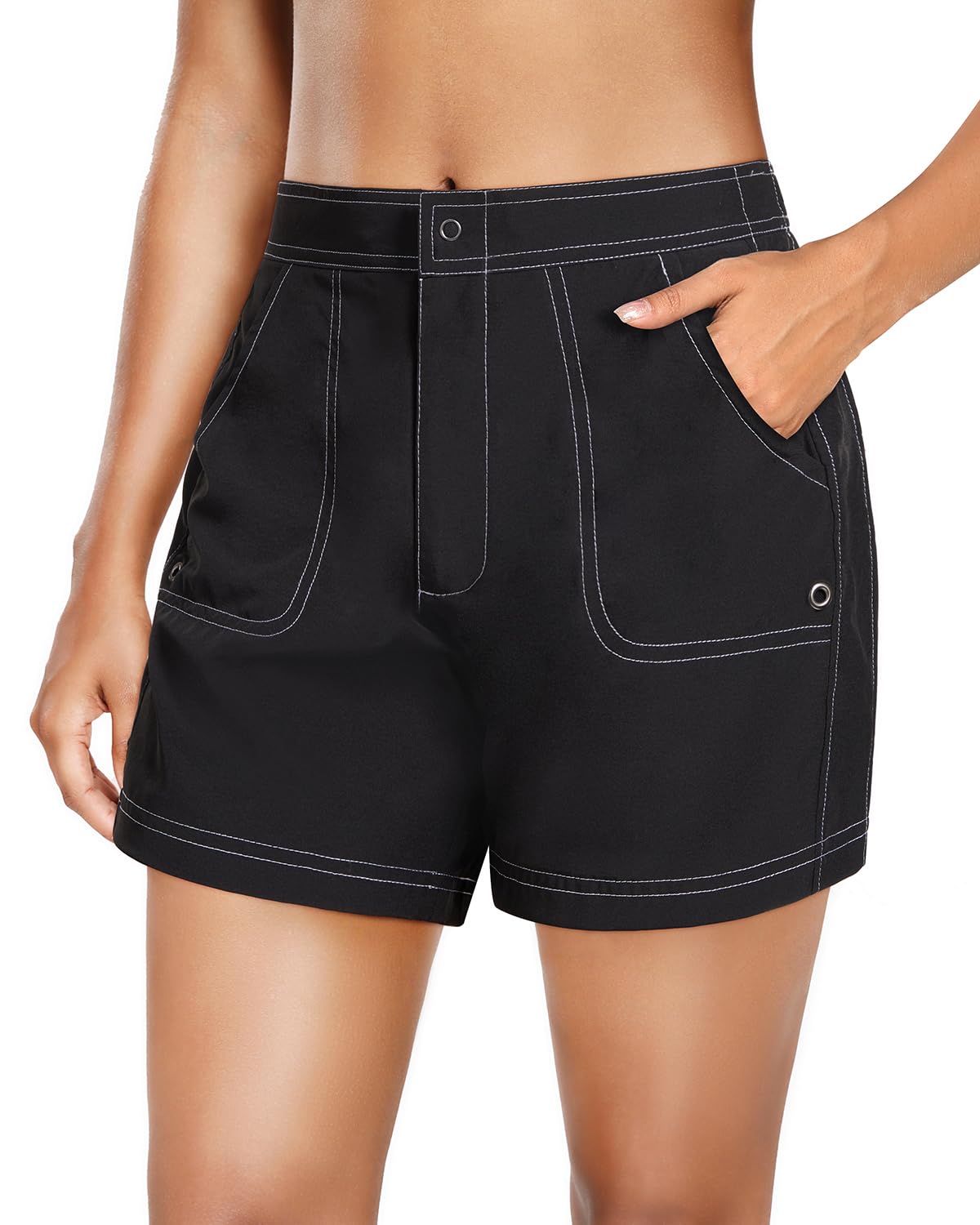 MARINAVIDA Women's High Waisted Swim Board Shorts - 5
