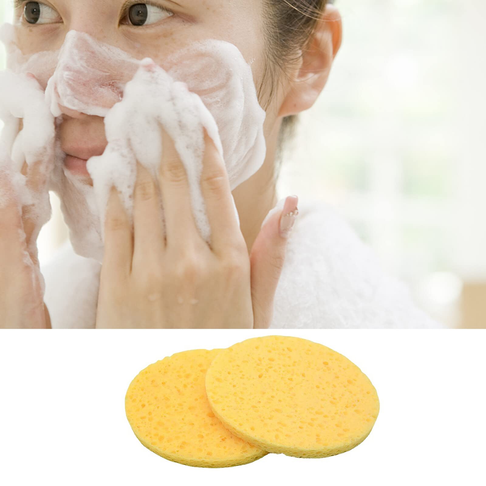 Camidy 24Pcs Compressed Facial Sponges | Natural Cellulose Cosmetic Sponges for Gentle Cleansing, Exfoliating & Makeup Removal | Spa, Travel & Daily Skincare Essential