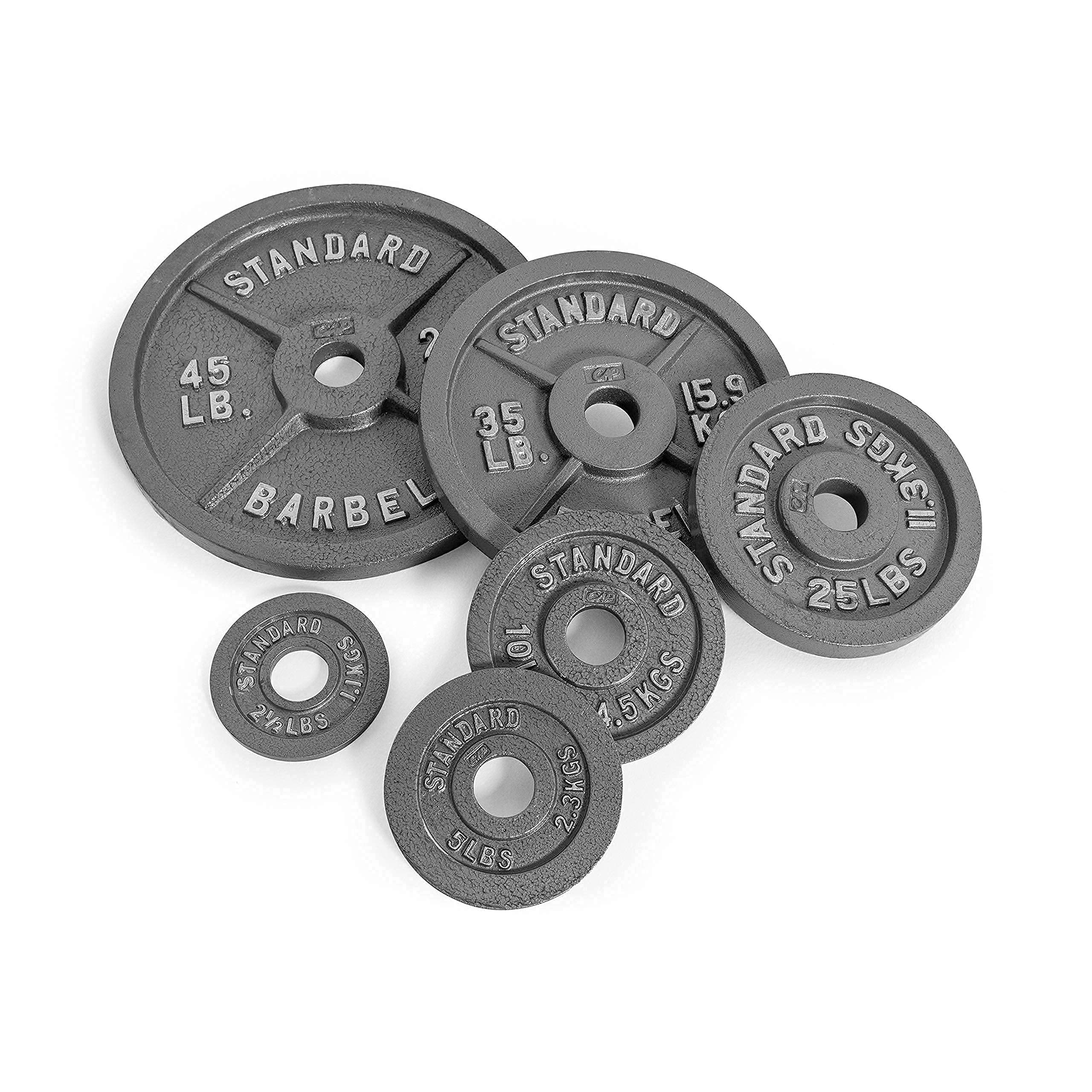 CAPHAUS 2-Inch Olympic Cast Iron Weight Plates - Strength Training, Weightlifting, Bodybuilding & Powerlifting Equipment - Perfect for Home Gym, CrossFit, and Commercial Fitness Centers