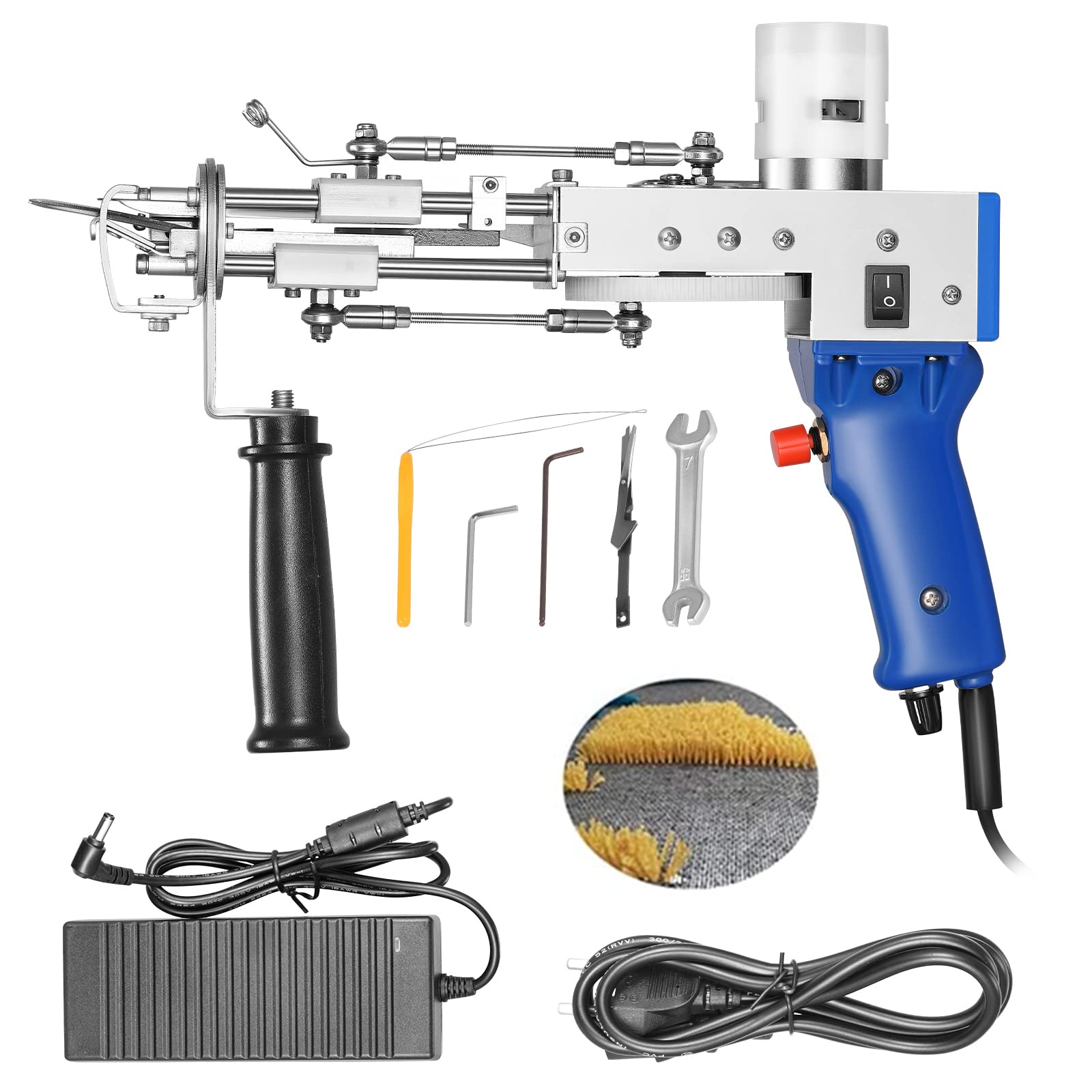 HUKOER Electric Carpet Tufting Gun - Professional Carpet Weaving & Flocking Machine for DIY Craft, Industrial Embroidery & Cut Pile Knitting (Cut Pile) - Perfect for Home Decor, Rugs, and Textile Projects