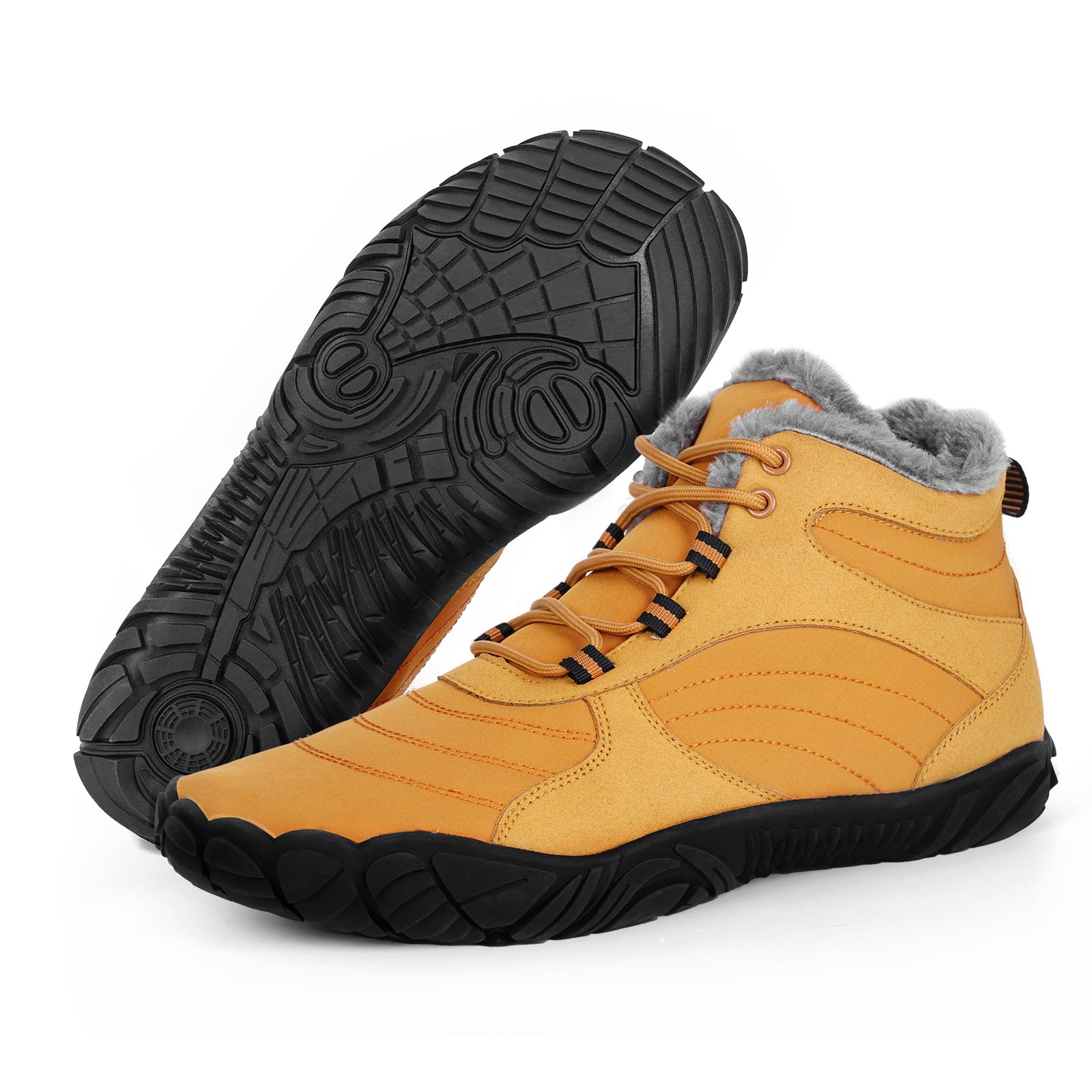 Winter Barefoot Shoes for Women & Men - Waterproof Minimalist Snow Boots with Wide Toe Box & Non-Slip Sole - Perfect for Running, Walking & Outdoor Activities in Cold Weather