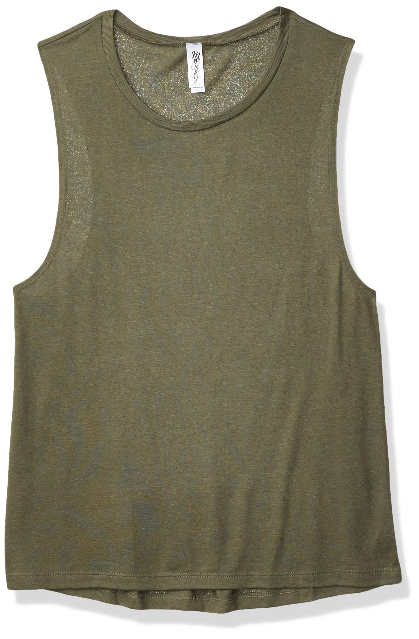 Marky G Apparel Women's Flowy Scoop Neck Muscle Tank Top - Soft Breathable Summer Casual Wear for Yoga, Gym, Beach & Everyday Outfits