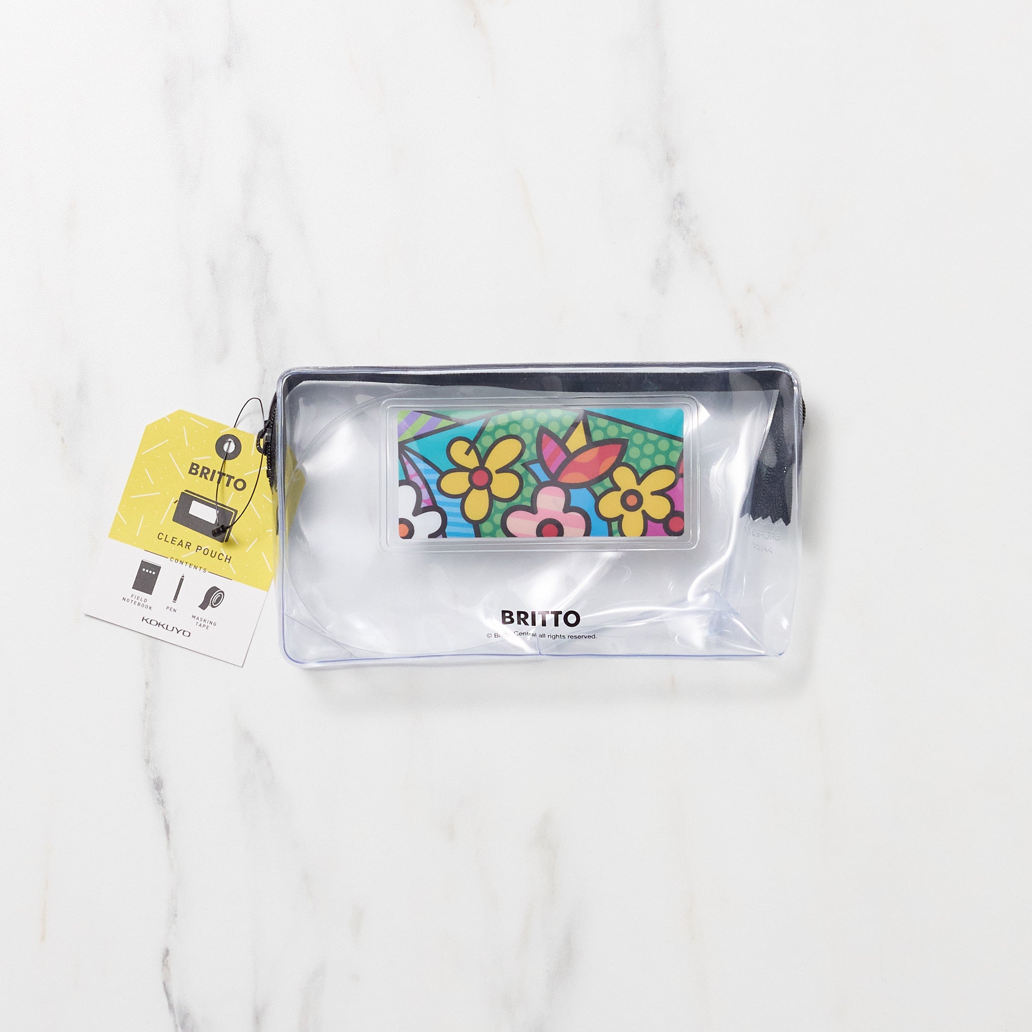 Vintage BRITTO Clear Pouch by KOKUYO - Premium Recycled Plastic Document Organizer for Office, School & Travel