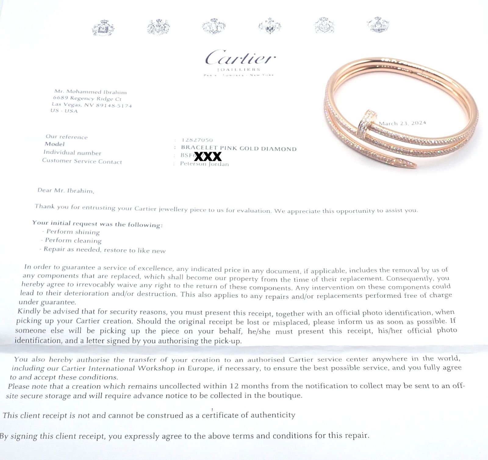 Cartier Juste un Clou 18K Rose Gold Diamond Bangle Bracelet - Size 16 - Luxury Nail Design Jewelry for Women - Perfect for Weddings, Anniversaries & Special Occasions