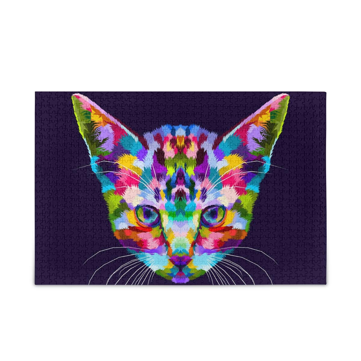 500-Piece Adult Jigsaw Puzzle - Colorful Abstract Kitten Design, Fun Family Board Game for Kids, Boys & Girls | Educational Toy & Home Decor | Perfect for Family Game Nights & Living Room Wall Art