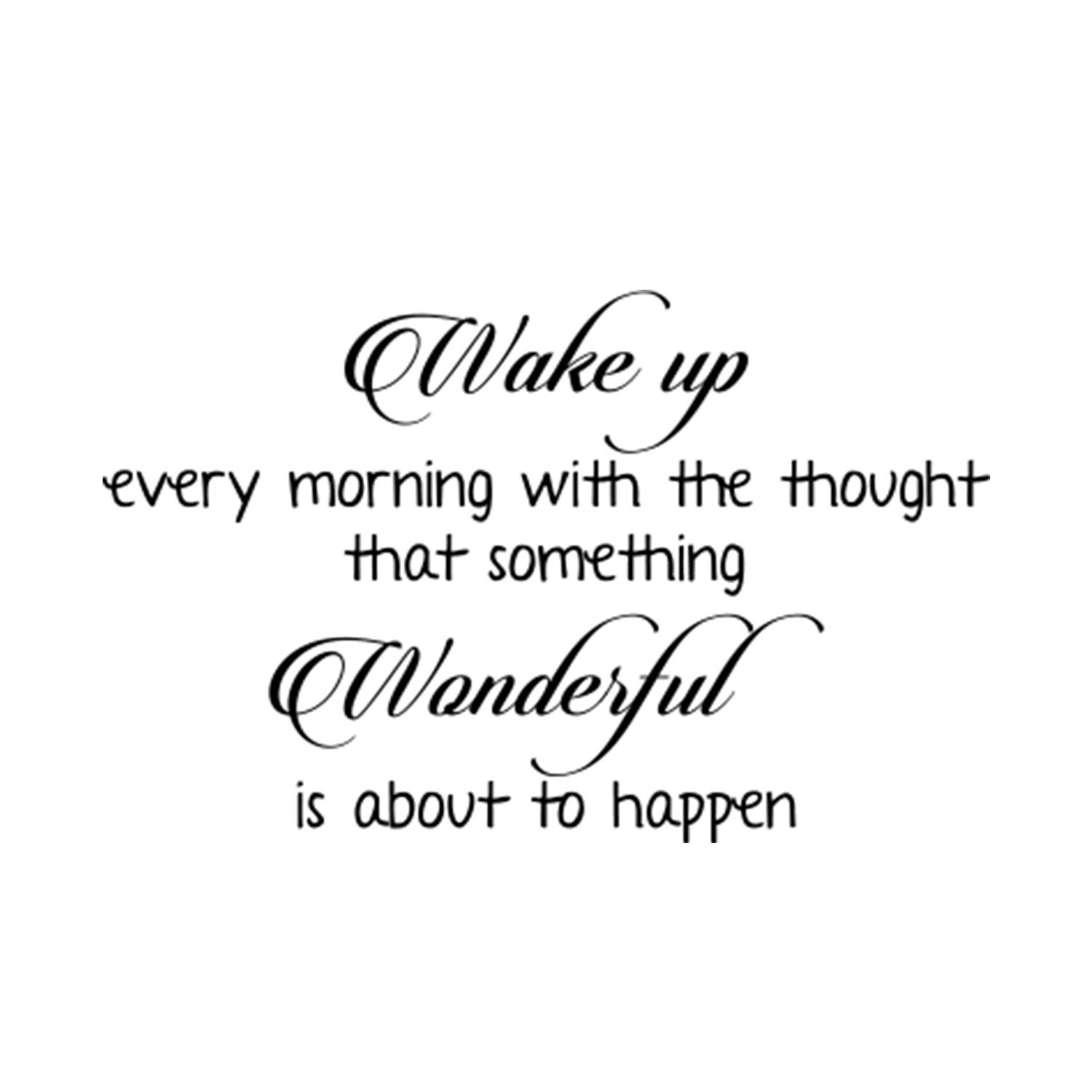 BANNER BUZZ Motivational Wall Decals - Wake Up Every Morning Inspirational Vinyl Lettering Sign, Self-Adhesive Home Decor Sticker (24