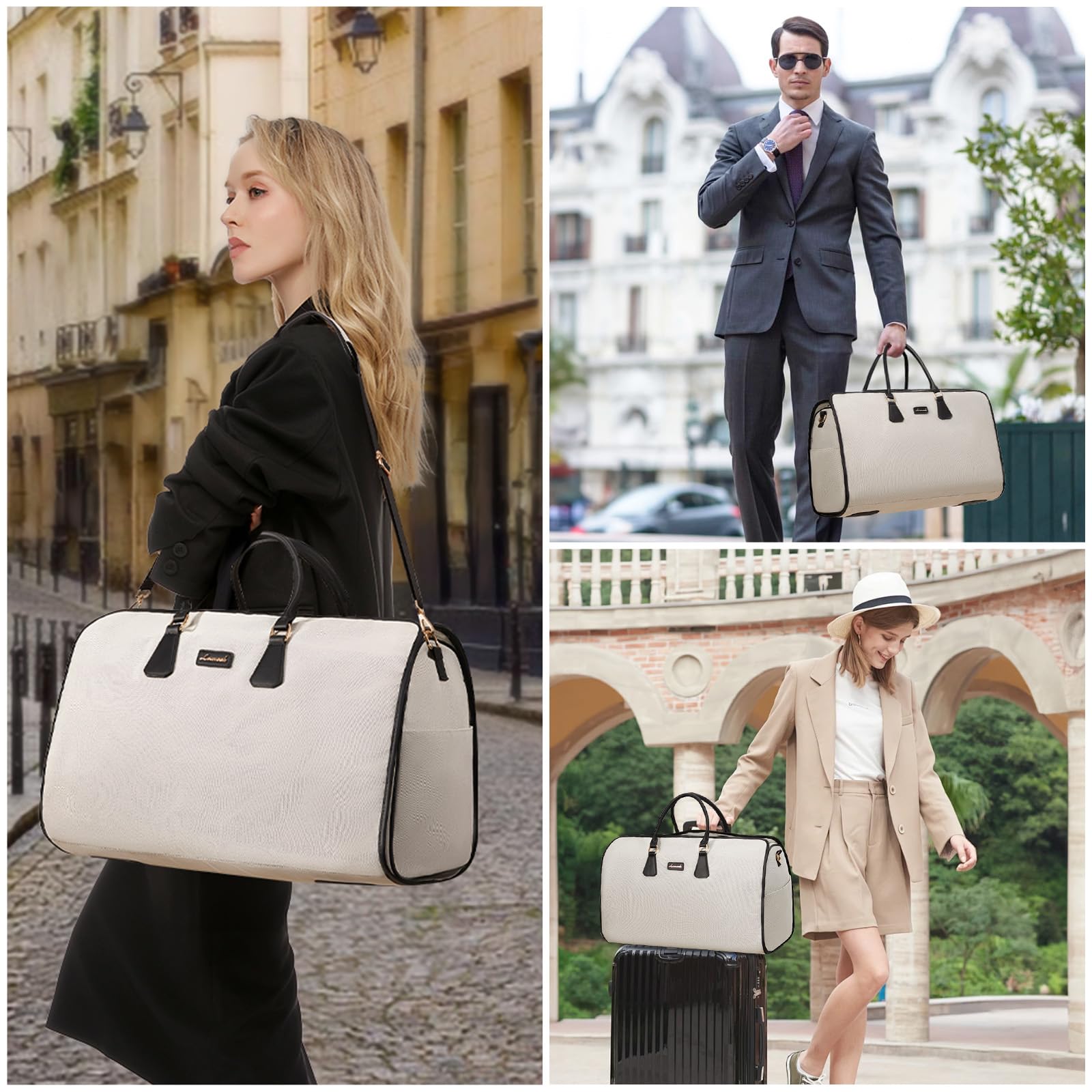 LOVEVOOK 3-in-1 Travel Garment Bag with Shoe Pouch - Carry On Hanging Suitcase for Suits, Dresses & Business Attire - Perfect for Airplane, Business Trips & Wedding Travel