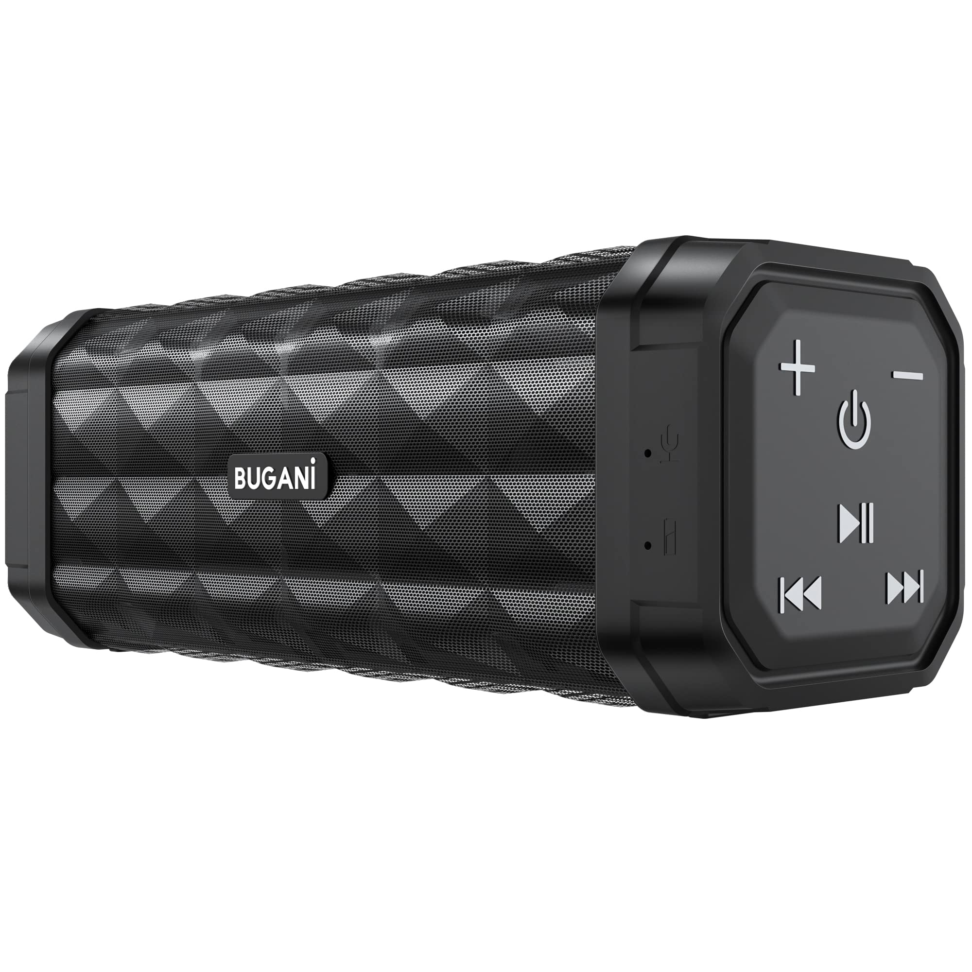 BUGANI M99 Bluetooth Speaker - Wireless Portable Speaker with Loud Stereo Sound, 24H Playtime, 100ft Range, IPX5 Waterproof & Built-in Mic - Perfect for Home, Outdoor, Travel, Camping & Beach Parties (Black)