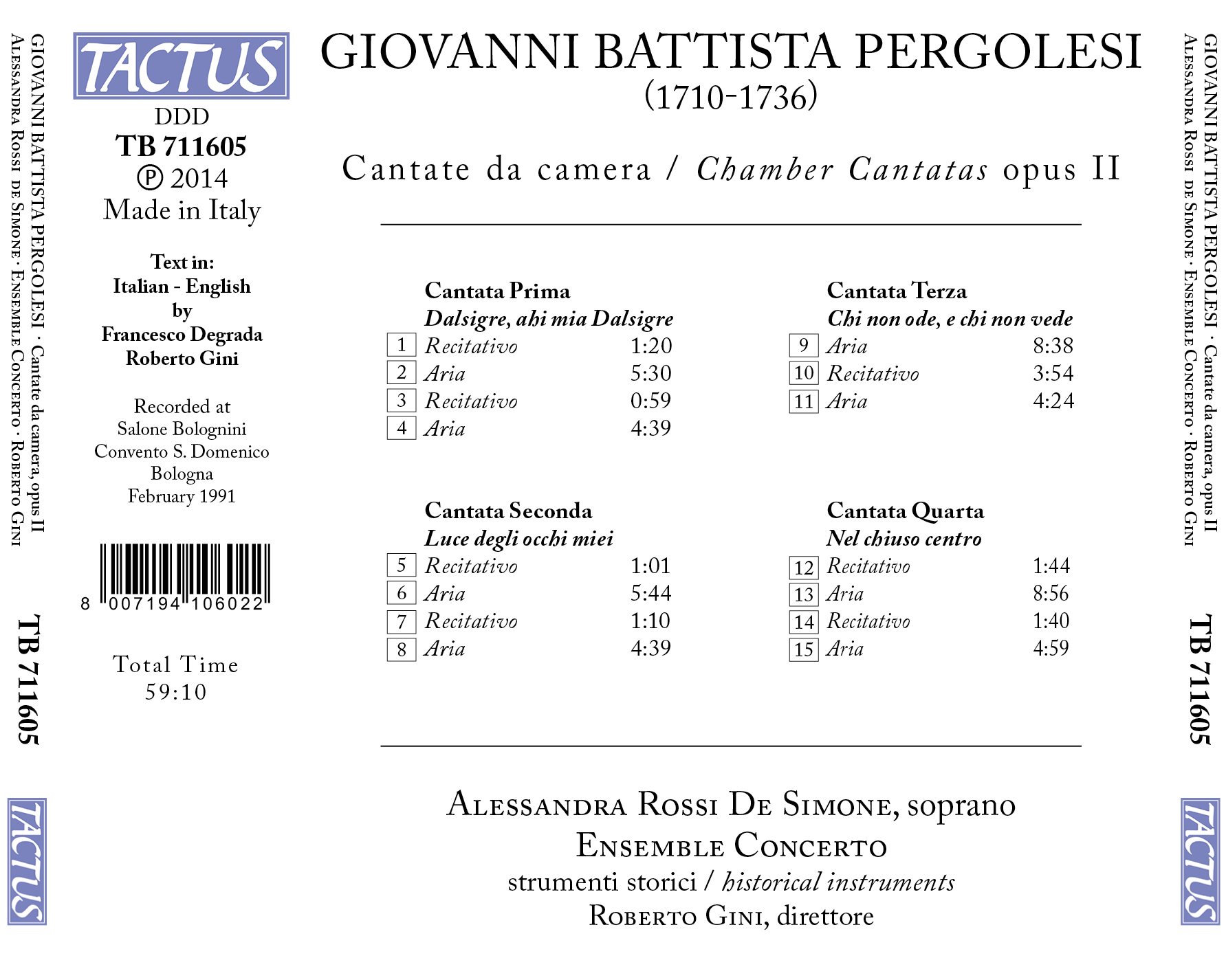 Cantate Da Camera 2 - Premium Italian Chamber Music CD Collection | Perfect for Classical Music Lovers, Dinner Parties & Relaxation