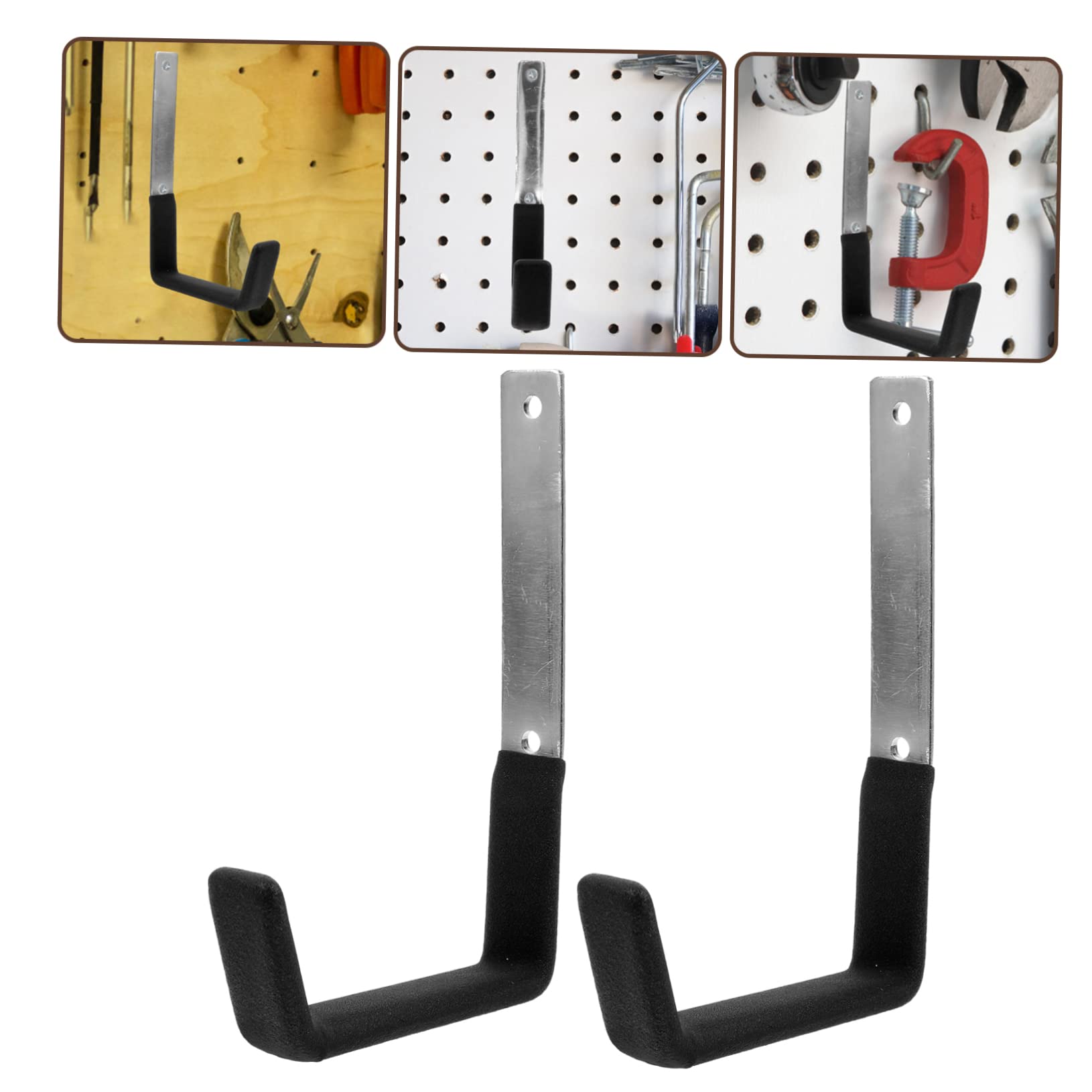 Heavy Duty Wall Hooks 2 Pack - CANIGHT Durable PVC Garage Hooks for Hats, Coats & Storage - Perfect for Garage, Entryway, Closet & Home Organization