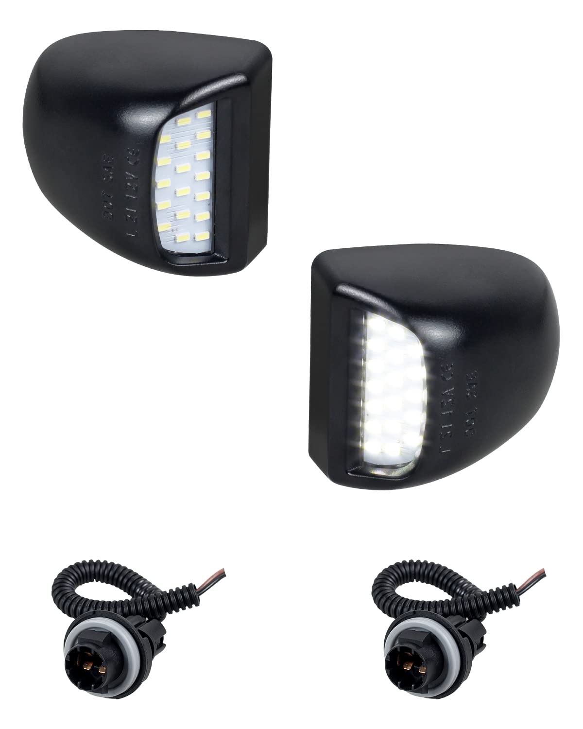 RUXIFEY LED License Plate Light Assembly with Socket - Compatible with Chevy Silverado, Suburban, Tahoe, GMC Sierra 1500/2500/3500 HD, Escalade EXT - Bright White Tag Lights for Enhanced Night Visibility & Vehicle Style