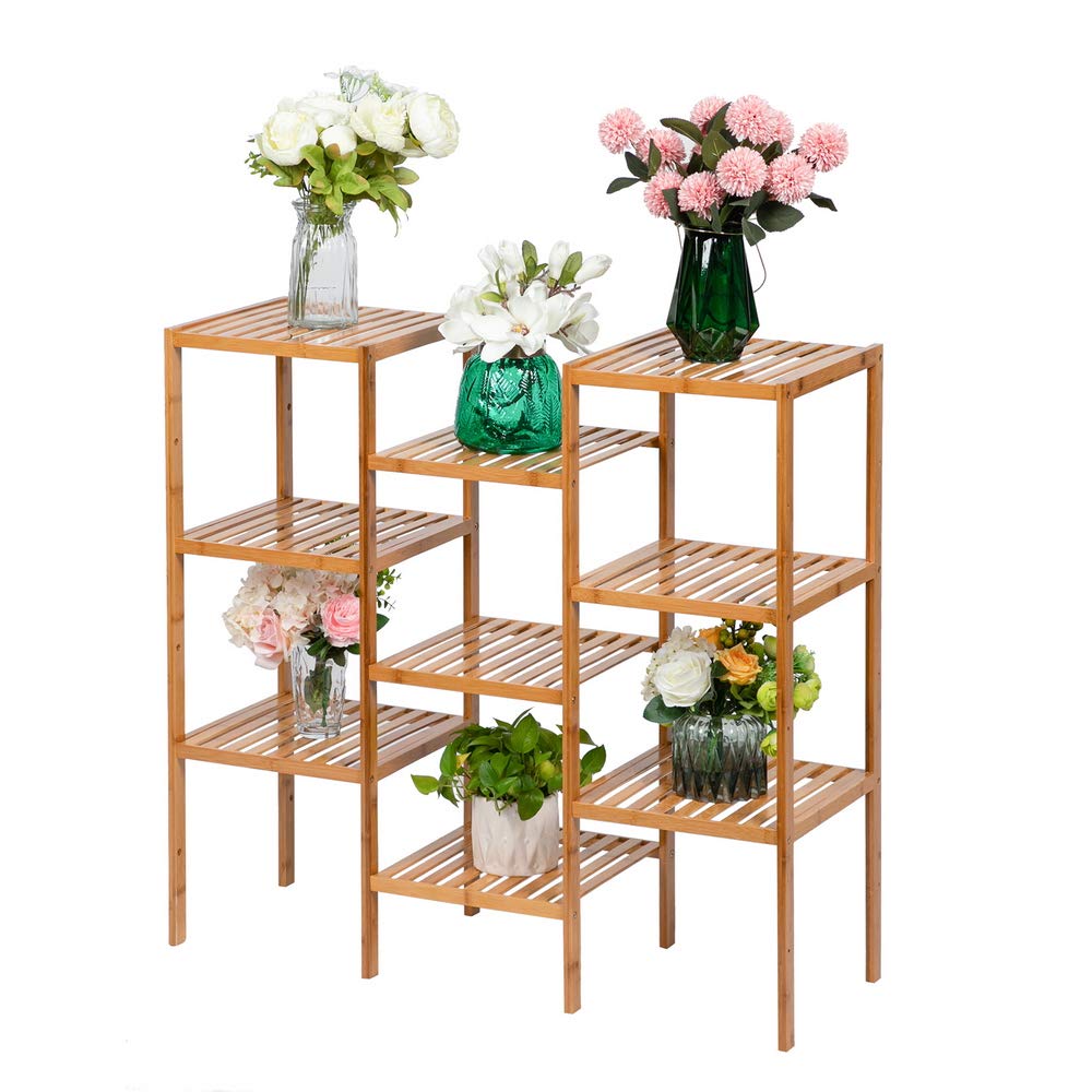 HomVent 9-Tier Adjustable Storage Shelf - Multifunctional Organizer for Books, Plants & Flowers | Perfect for Home, Office & Garden Organization