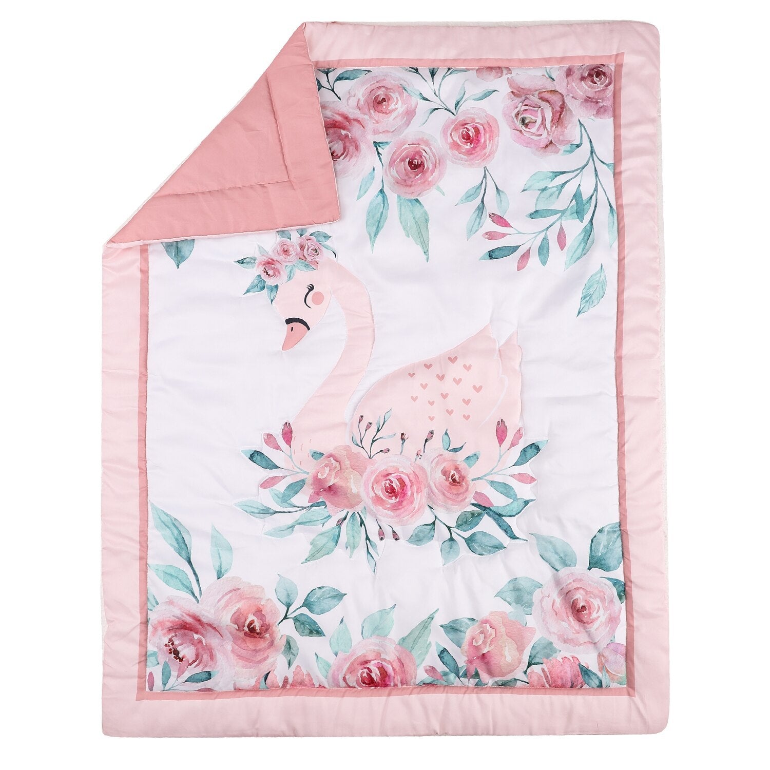 Swan Baby Crib Bedding Set for Girls - Soft Nursery Bedding Accessories with Swan Design - Perfect for Newborns, Infants & Toddlers - Ideal for Nursery Decor, Baby Showers & Gifts