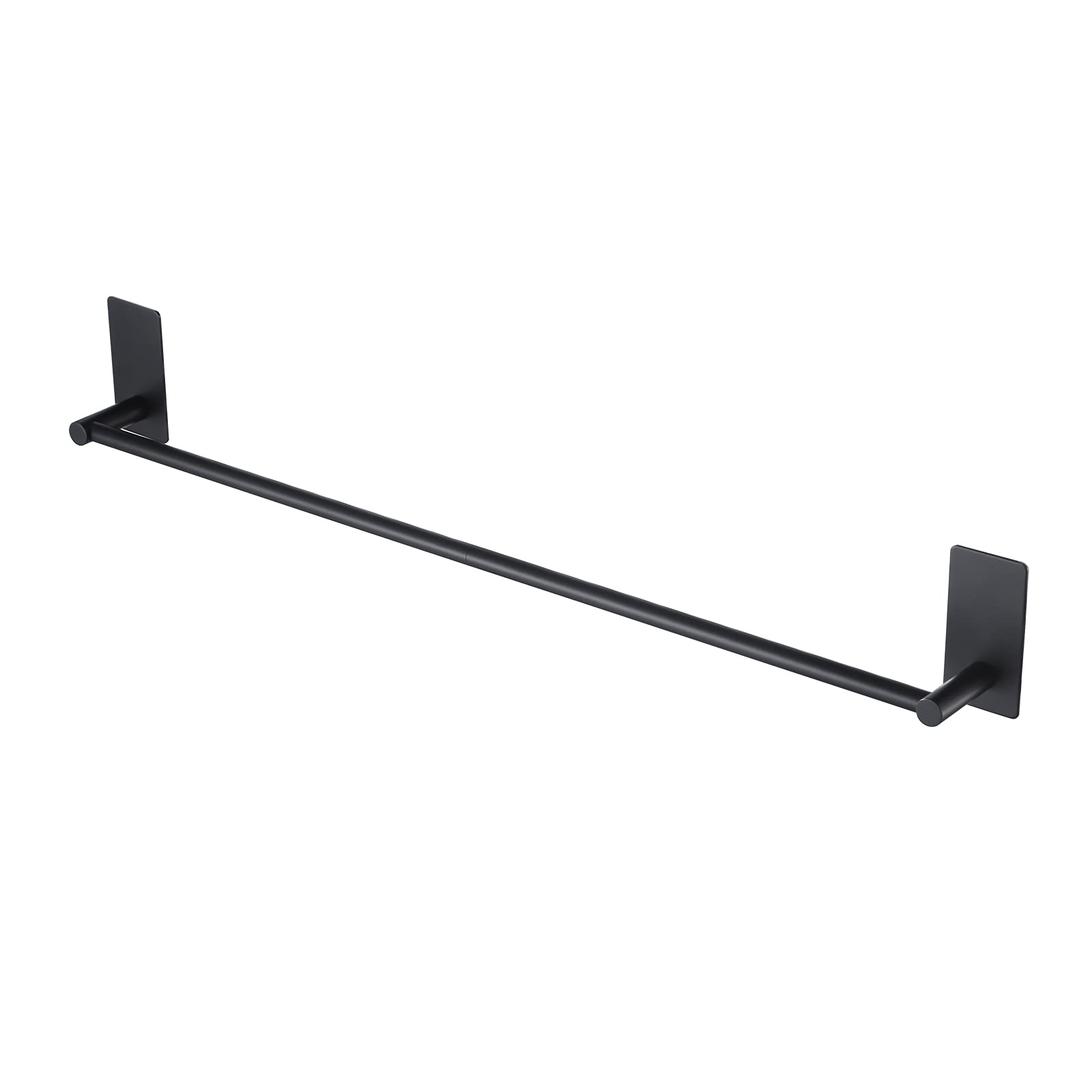 24-Inch No Drill Adhesive Bathroom Towel Bar - SUS 304 Stainless Steel Matte Black Wall Mounted Hand Towel Holder (A7000S60B-BK) - Perfect for Bathrooms, Kitchens, and Small Spaces Without Drilling