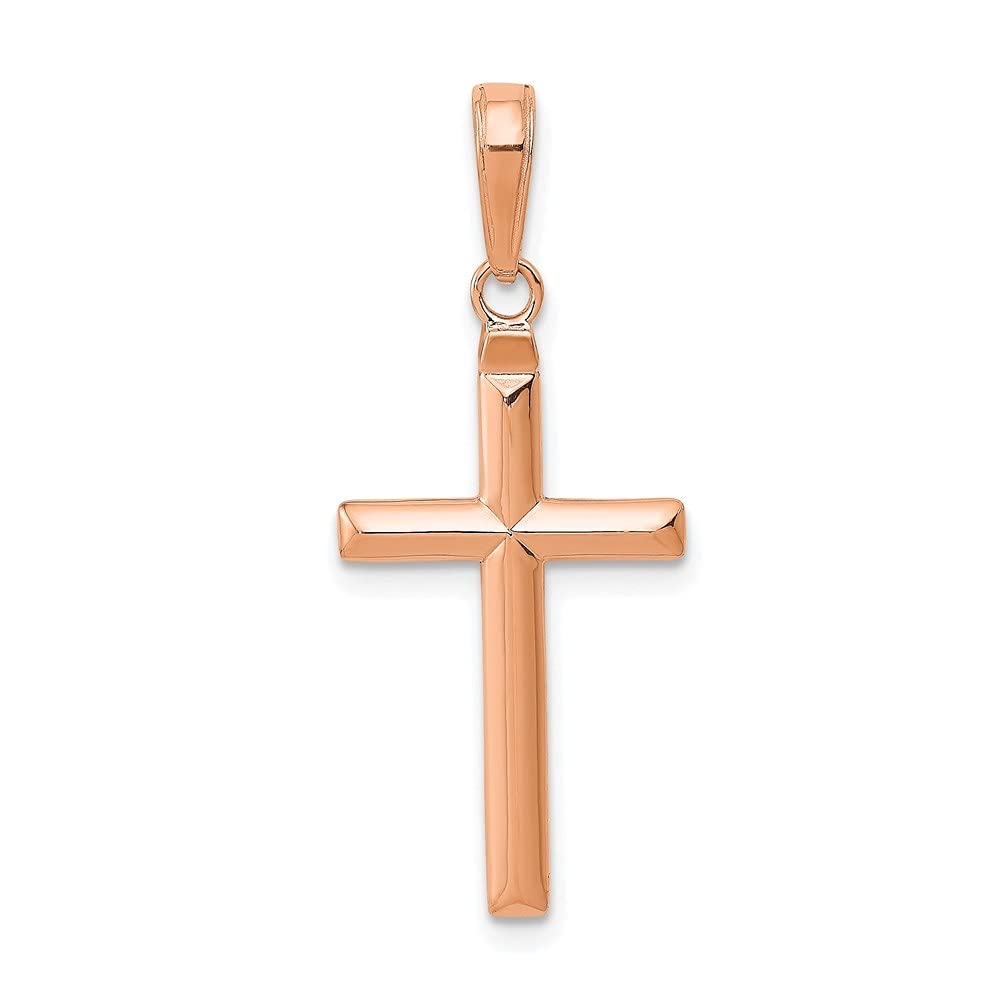 14K Yellow or White Gold Reversible Latin Cross Pendant Necklace for Women - Elegant Religious Jewelry Gift for Baptism, Confirmation & Everyday Wear