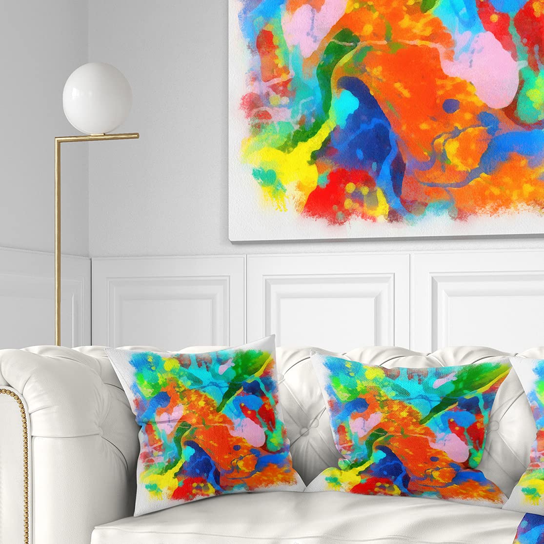 DesignQ CU13613 Soft Blue Pillow Cushion 18x18 Inches - Perfect for Sofa, Bed & Home Decor