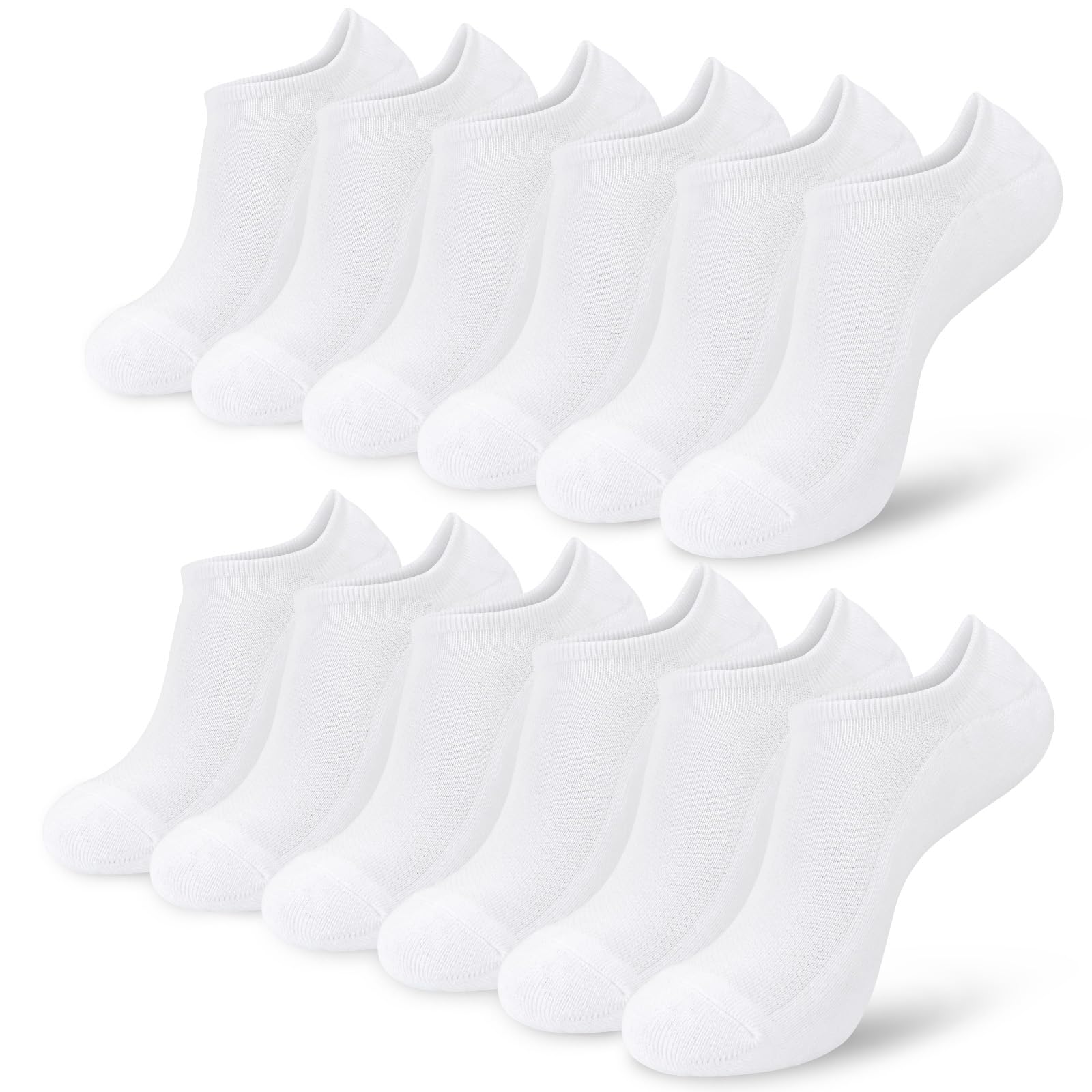 SRCLO Men's No Show Trainer Socks 9-12 - Invisible Low Cut Cotton Socks with Non-Slip Silicone Stripes (6 Pairs) - Perfect for Running, Gym & Casual Wear