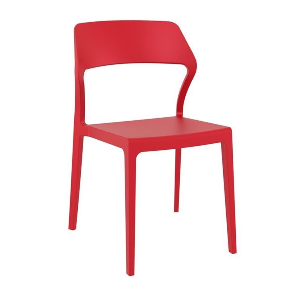 Premium Snow Patio Dining Chairs (Set of 2) - Weather-Resistant Red Outdoor Furniture for Garden, Poolside & Backyard Relaxation