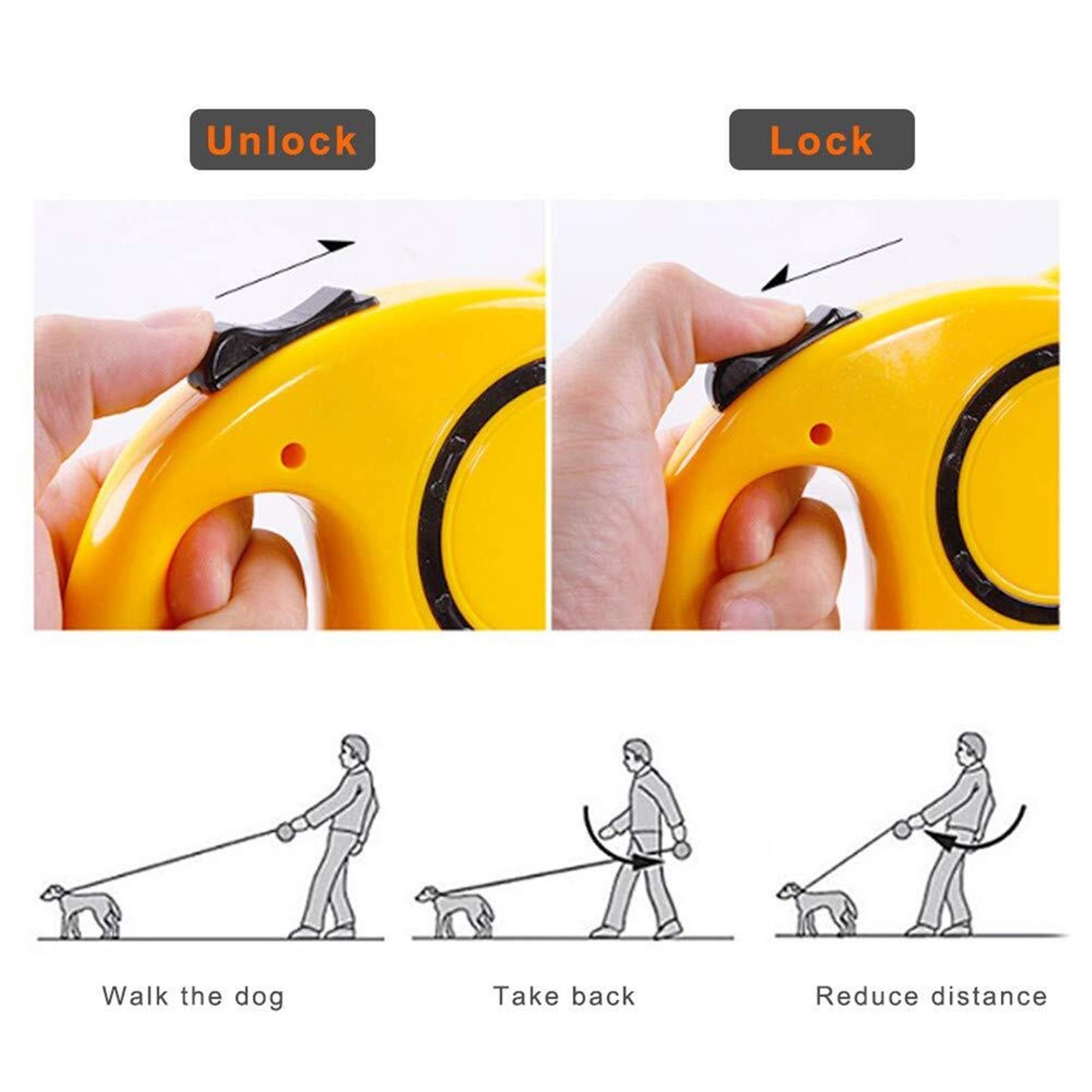 Extendable Dog Leash for Large & Small Dogs - 3m(11kg) Retractable Pet Leash with Comfortable Handle (Pink) - Perfect for Walking, Training & Outdoor Adventures