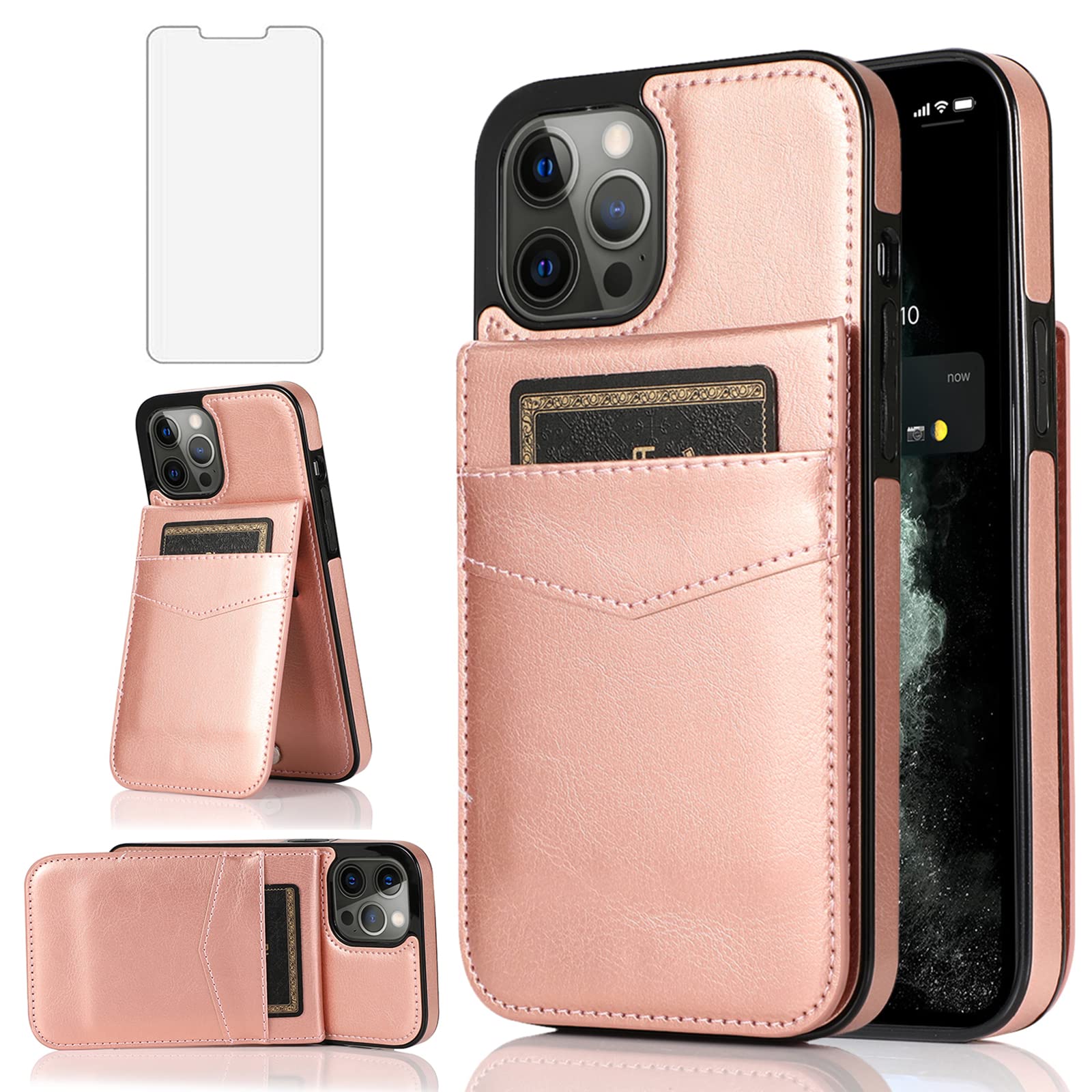 Premium Leather Wallet Phone Case for iPhone 13 Pro 6.1