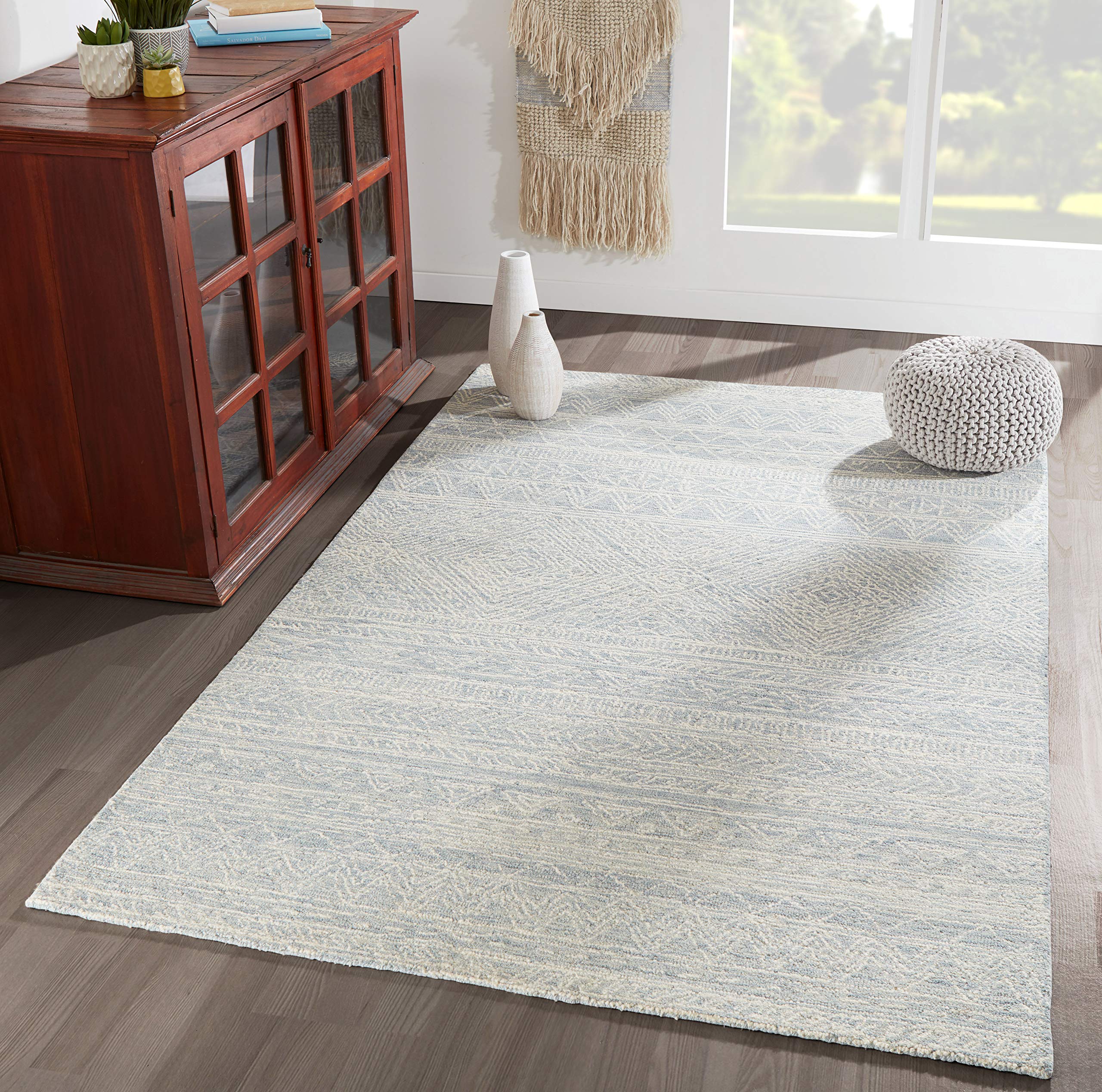 Momeni Mallorca Light Blue 5' x 8' Area Rug - Soft Modern Rug for Living Room, Bedroom, Dining Room & Kitchen - Perfect for Home Decor, Cozy Spaces & High Traffic Areas