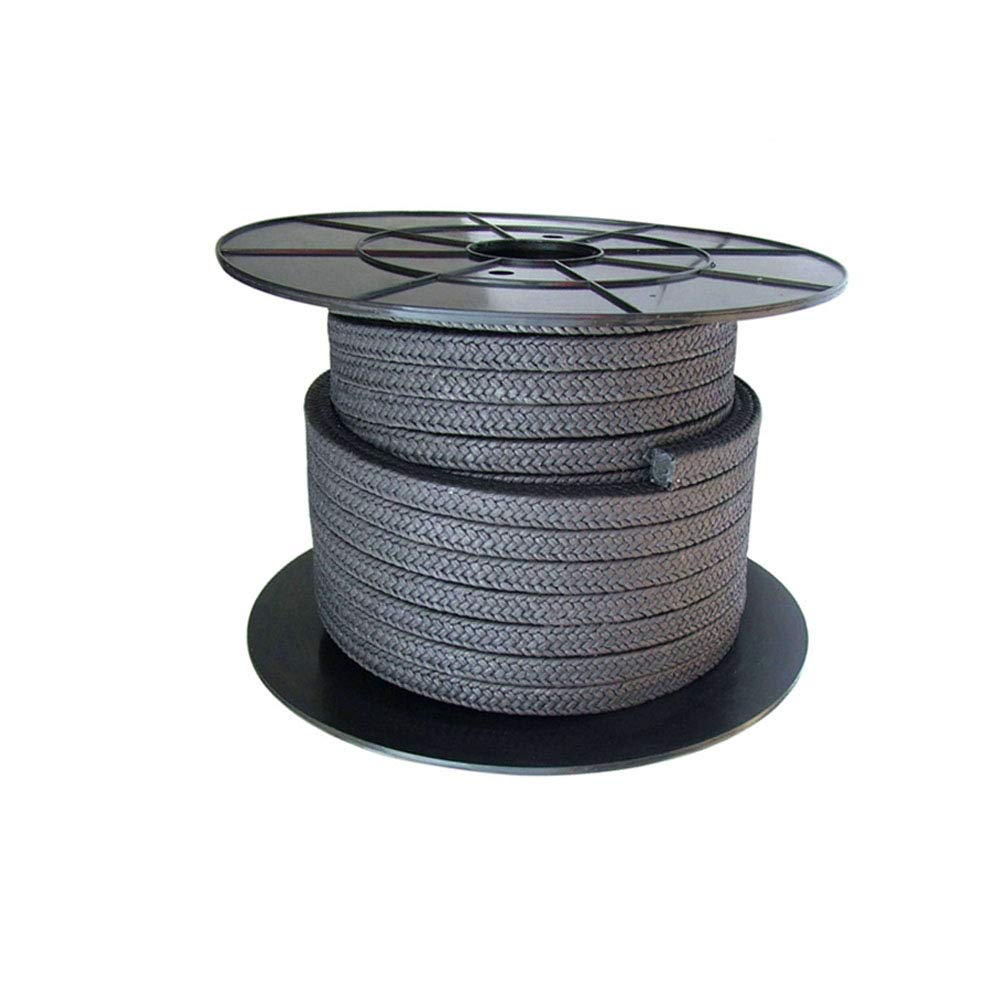 AFexm Flexible Graphite Compression Packing Seal - 10x10mm x 26M Dull Gray - High Temperature Resistant Gasket Material for Pumps, Valves & Industrial Equipment