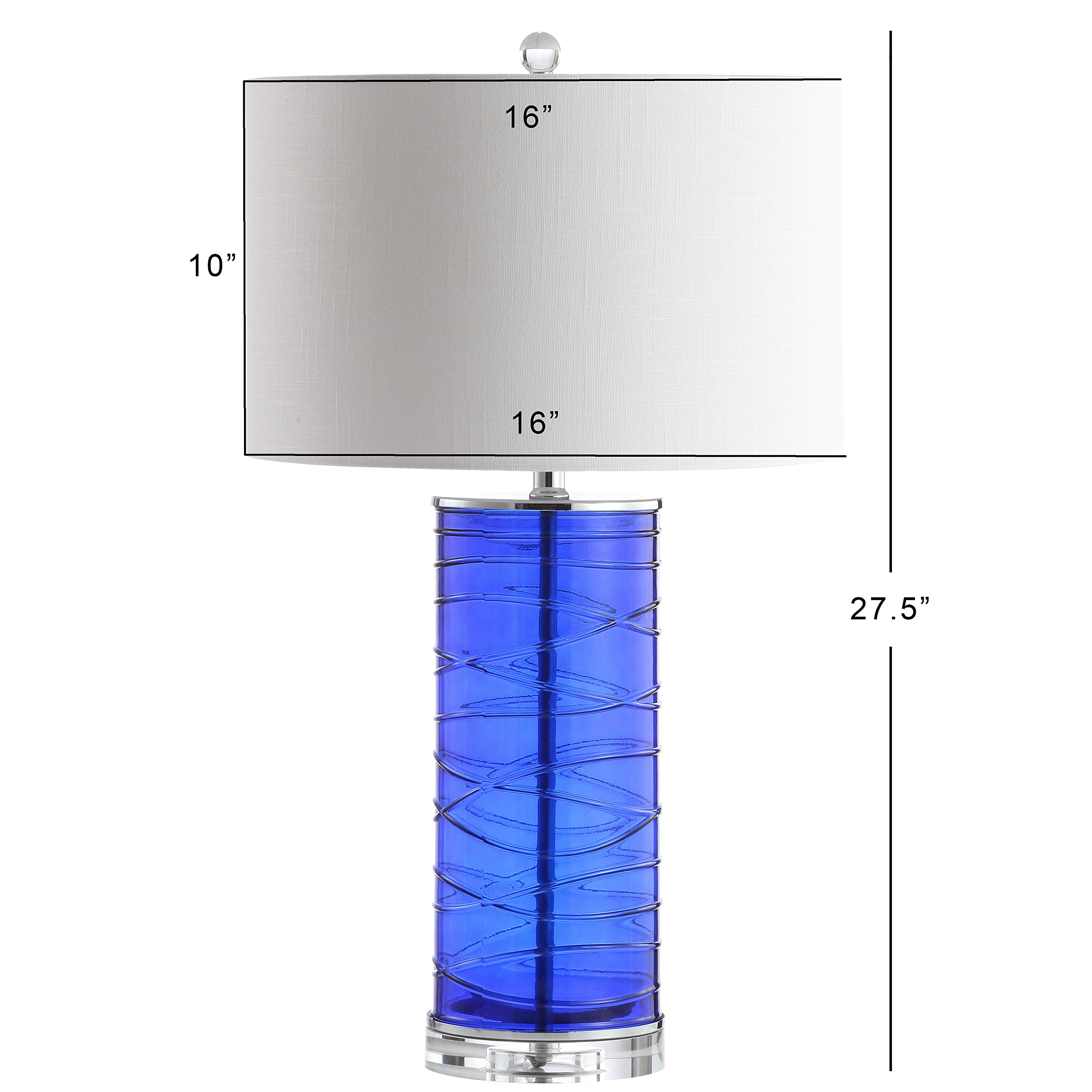 JONATHAN Y JYL4017D-SET2 Set of 2 Modern Fused Glass Cylinder LED Table Lamps - 27.5