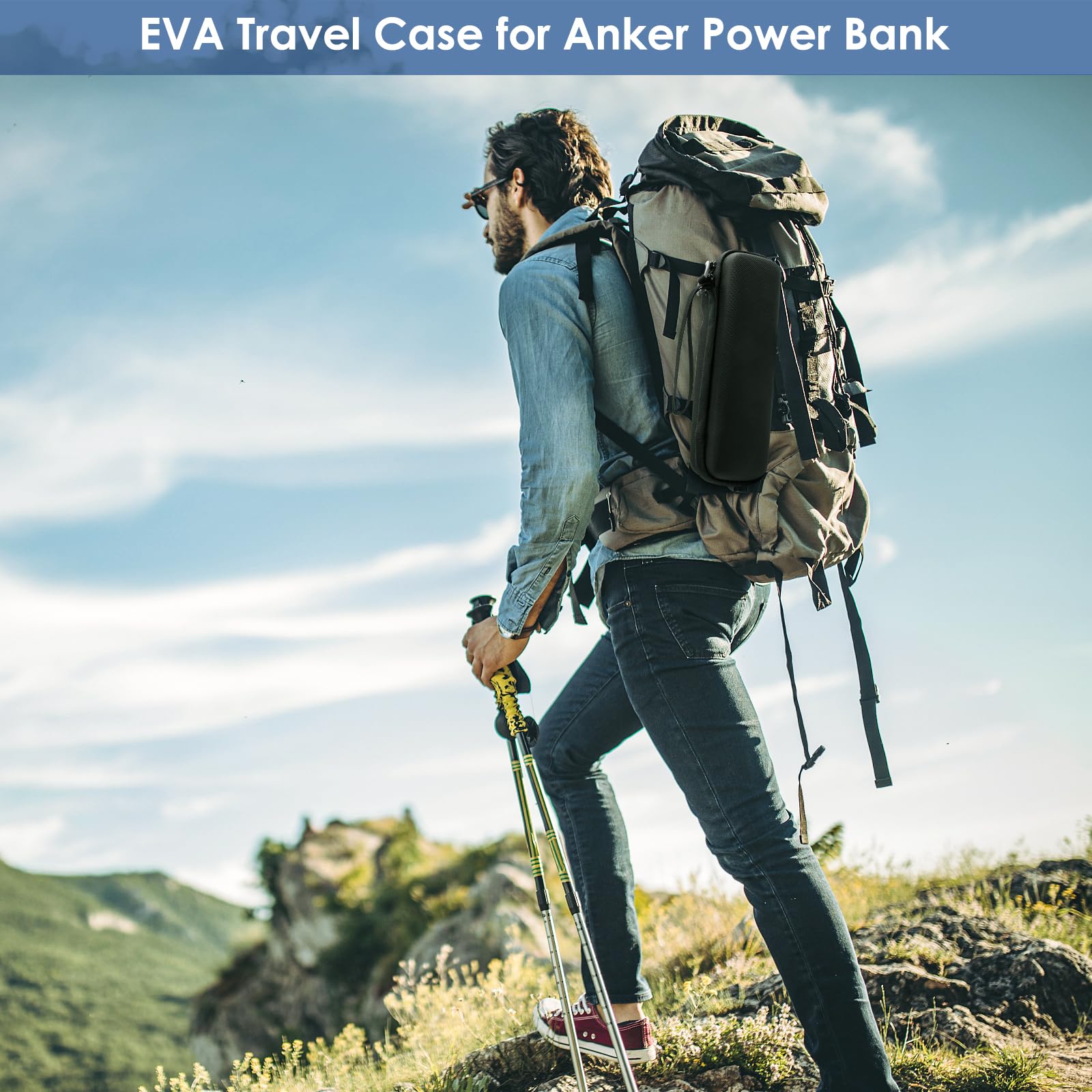 Durable Nylon Travel Case for Anker PowerCore 27650mAh/24000mAh Portable Charger - Protective Storage for External Battery & Wall Charger - Perfect for Camping, Travel & Daily Commute