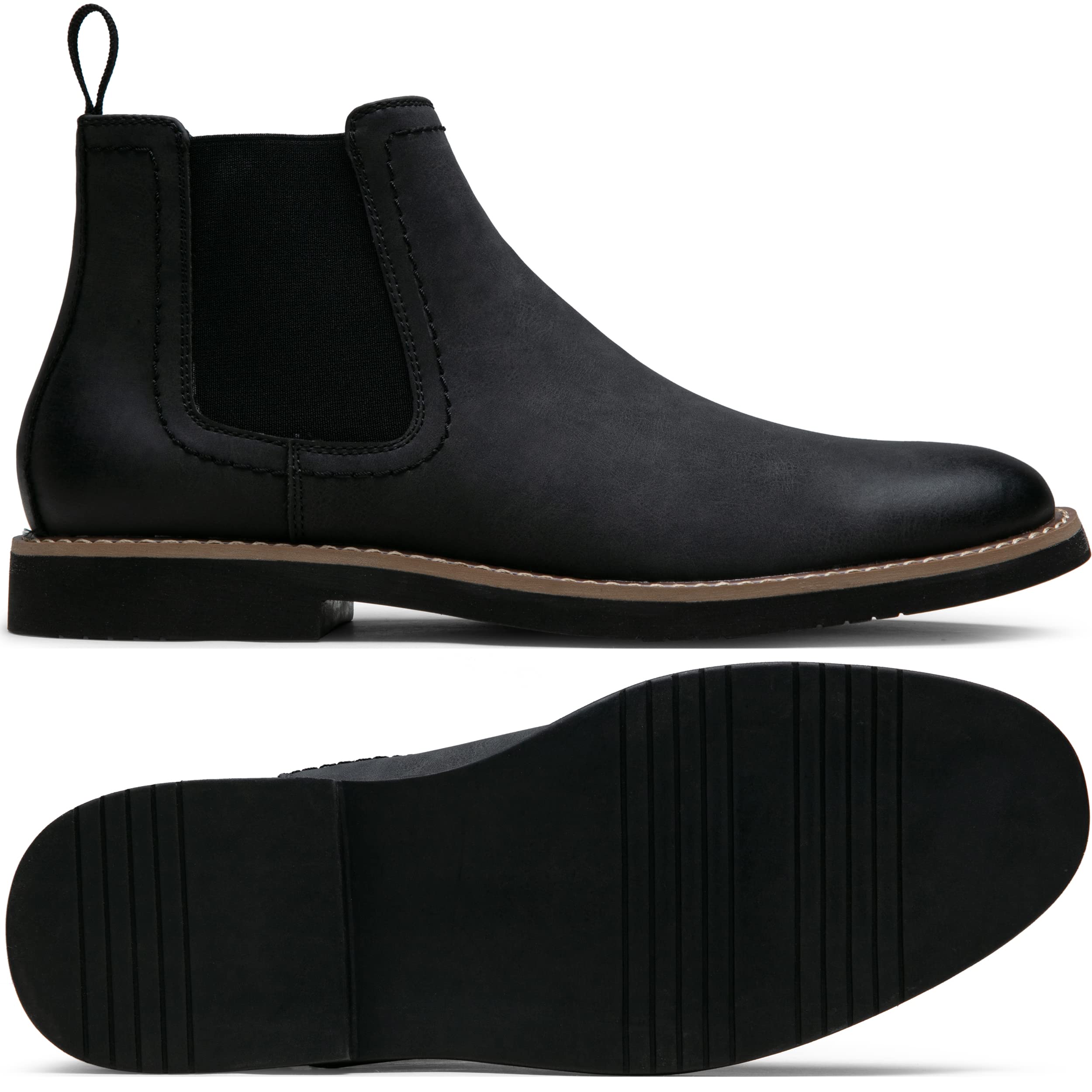 Vostey Men's Chelsea Boots - Classic Black Slip-On Ankle Dress Boots for Casual & Formal Wear | Perfect for Office, Date Night & Everyday Style