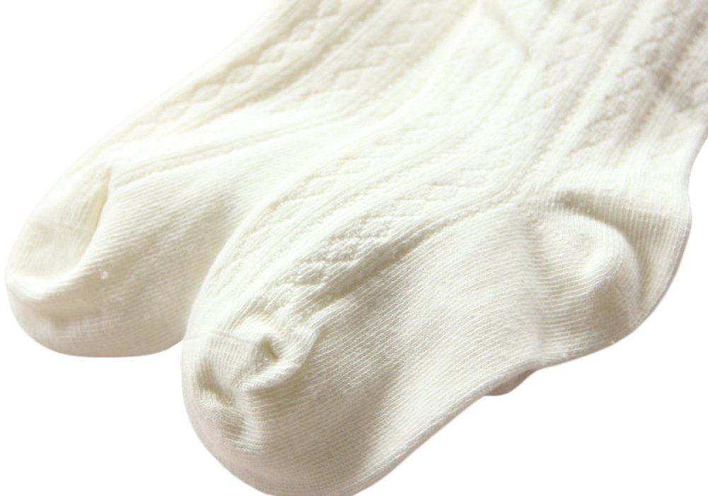 Little Girls' Solid Knitted Footed Tights - Soft Cotton Stockings & Leggings for Toddlers - Perfect for Winter, Playtime & Dress-Up Outfits