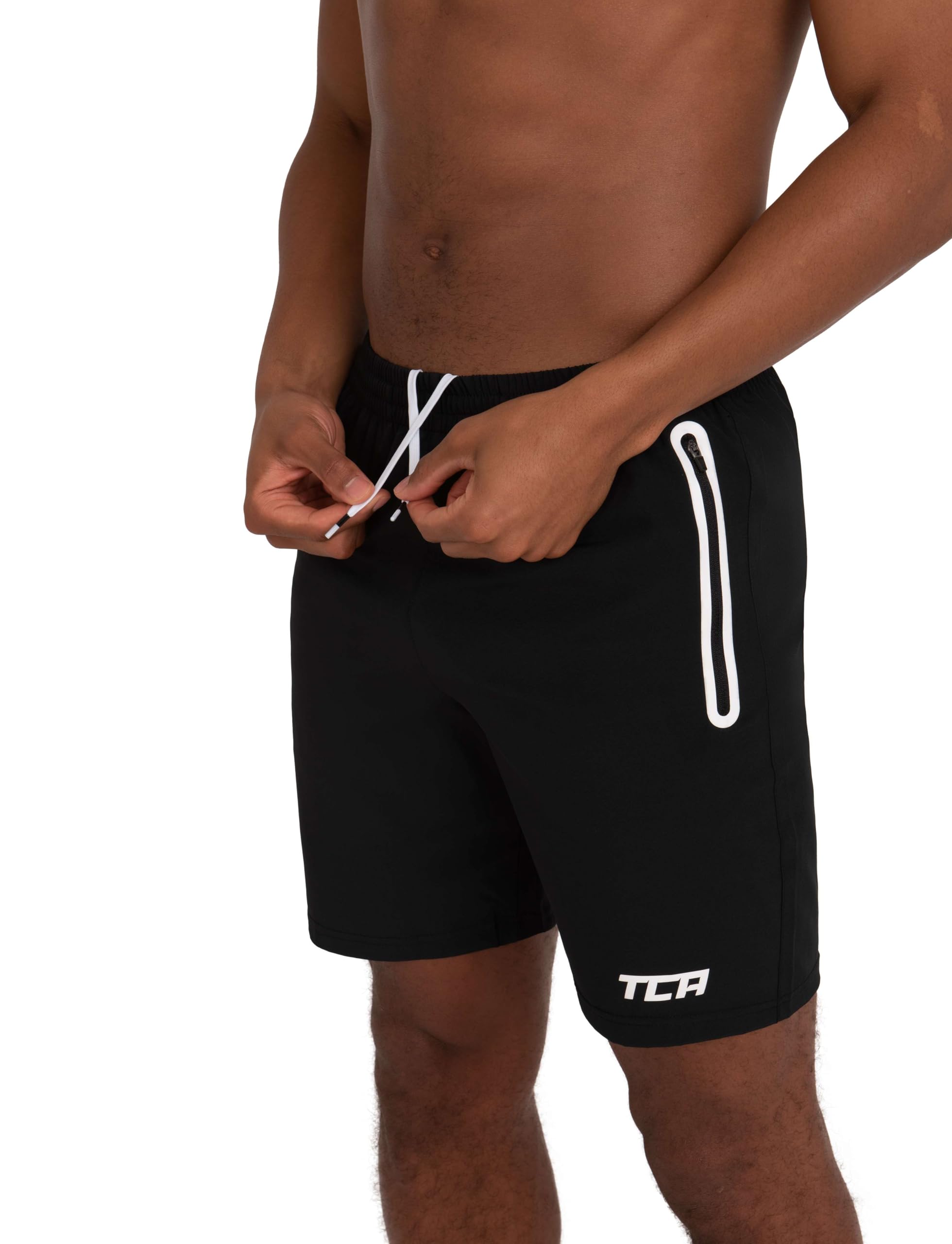 TCA Elite Tech Men's Gym Athletic Workout Running Shorts with Zipper Pockets - Breathable Quick-Dry Sports Shorts for Training, Jogging & Fitness Activities