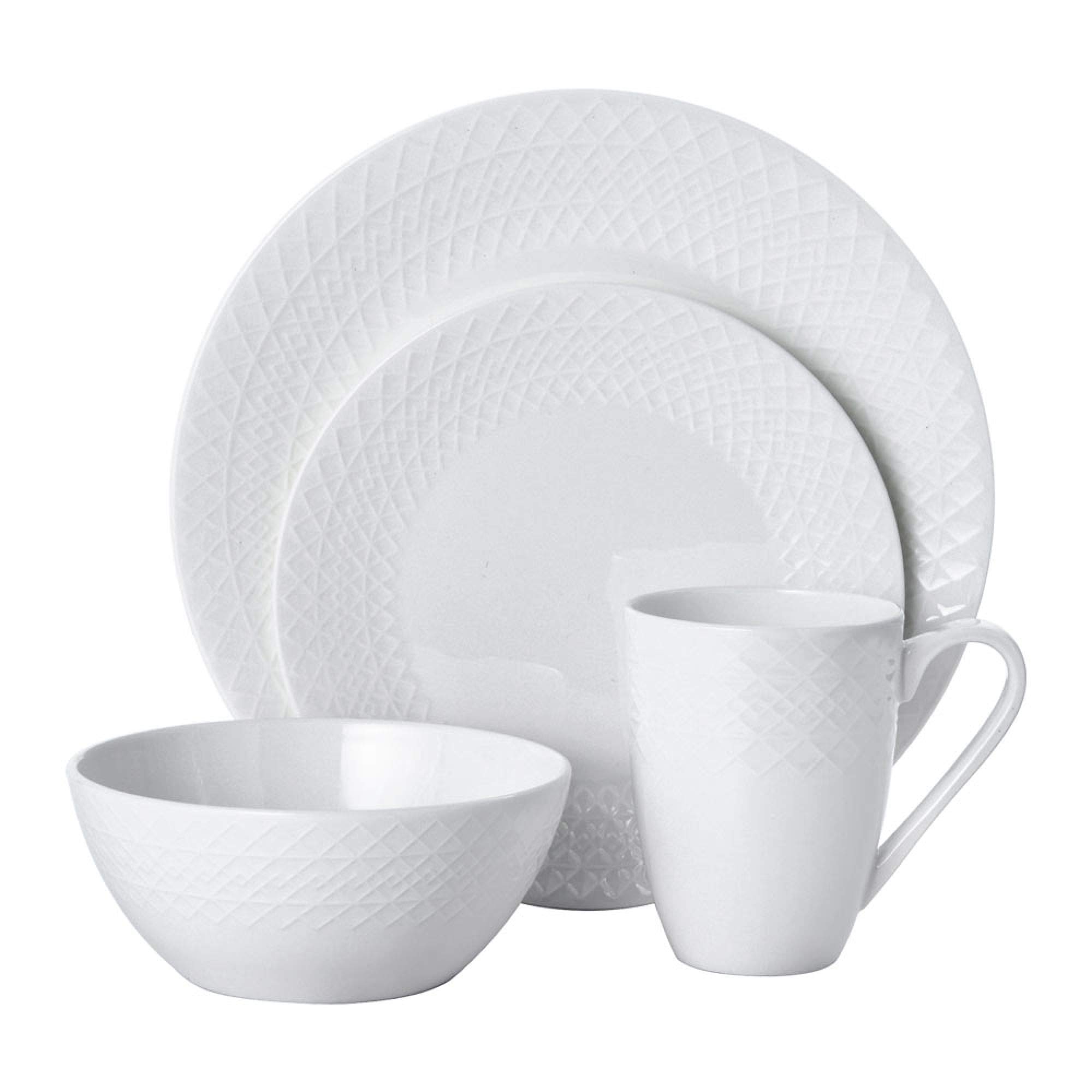 Mikasa Jenna 16-Piece Dinnerware Set for 4 - Elegant Porcelain Dinner Plates, Bowls, Cups & Saucers - Perfect for Family Dinners, Entertaining Guests & Holiday Meals